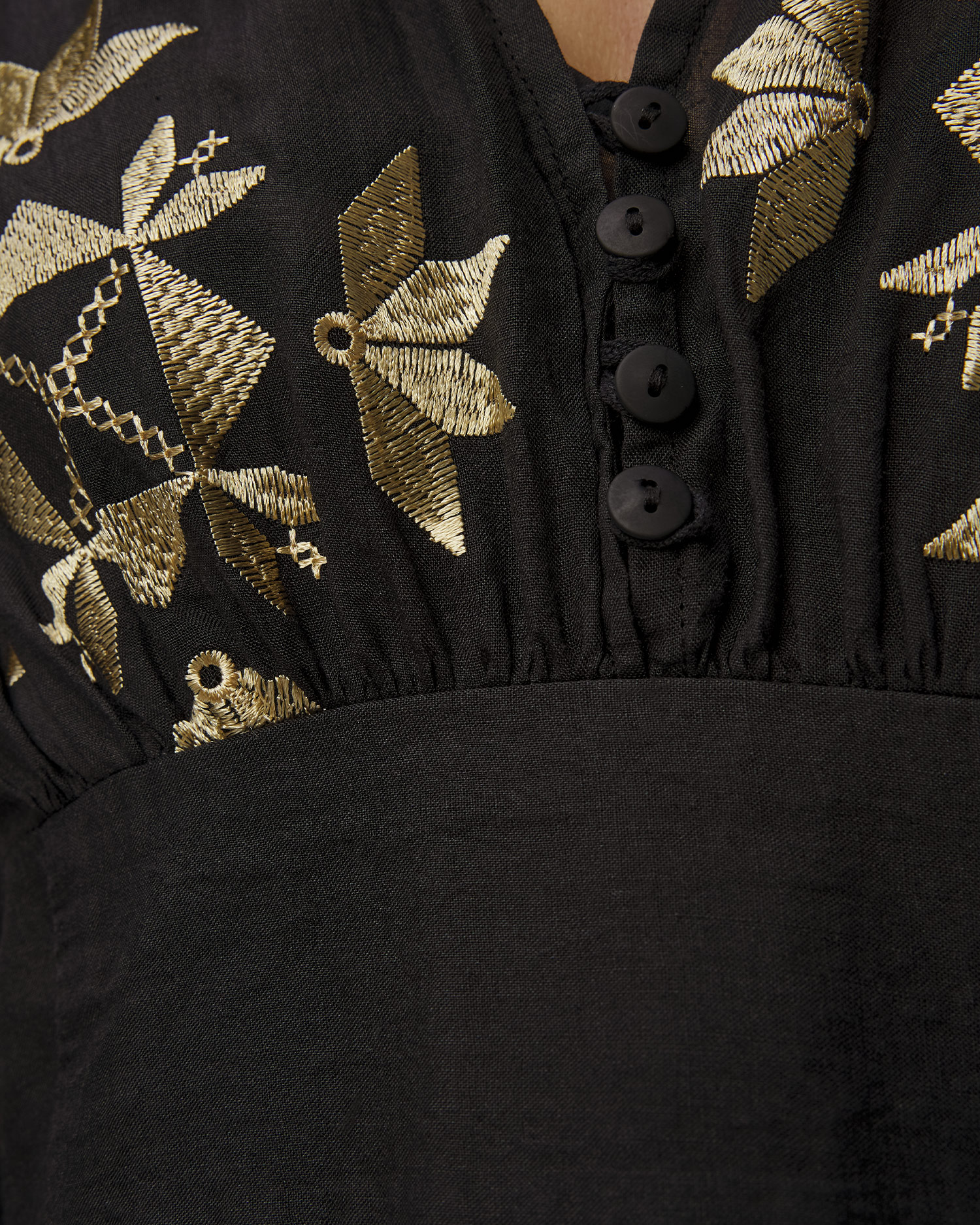 Rochie neagră din ramie pentru femei Kori