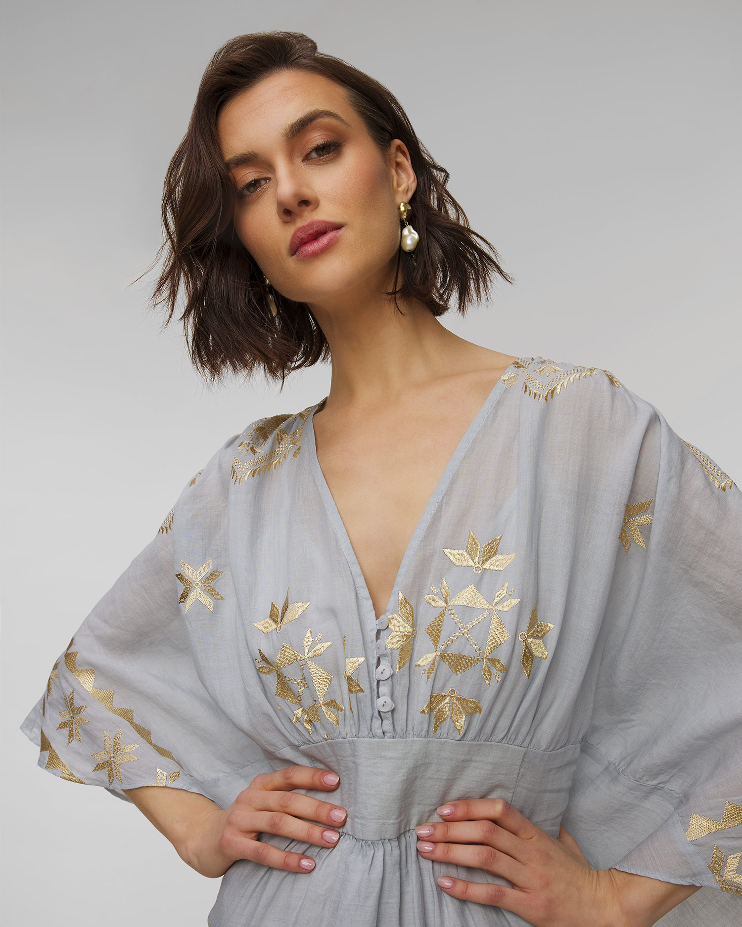 Szara sukienka z ramii damska Kori