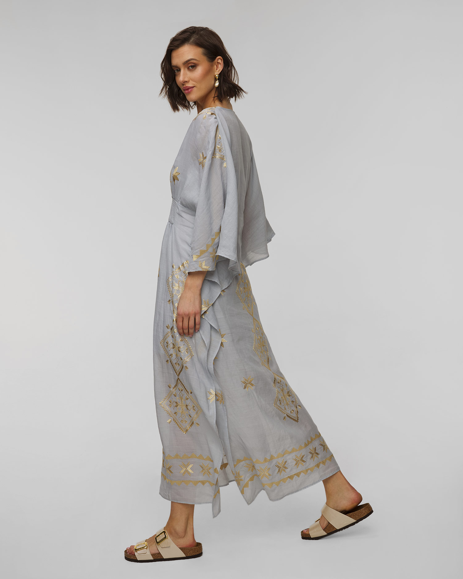 Szara sukienka z ramii damska Kori