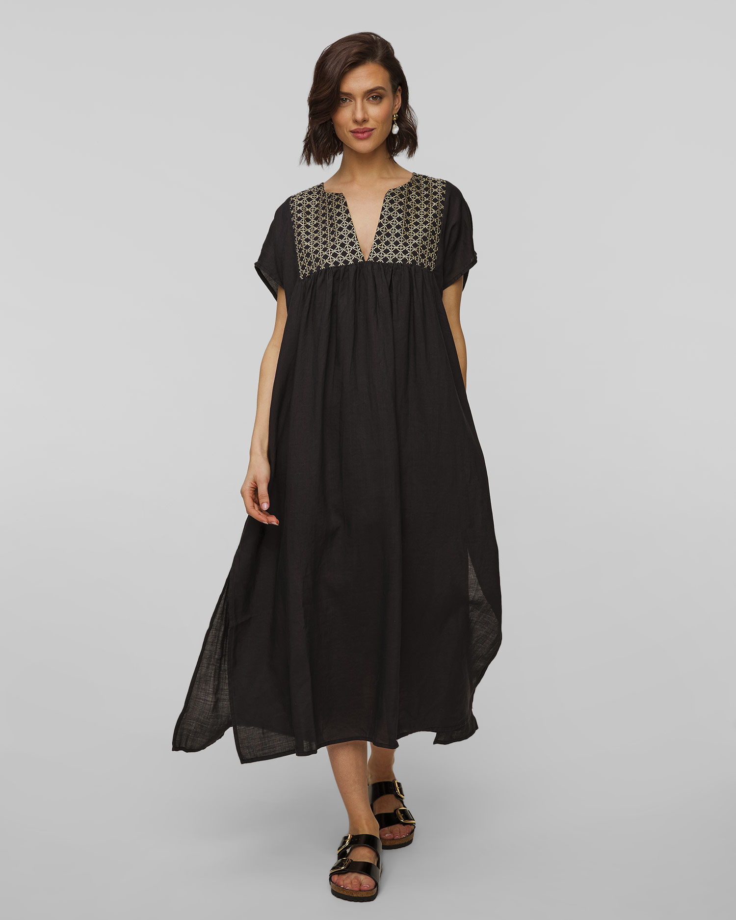 Czarna sukienka z ramii damska Kori