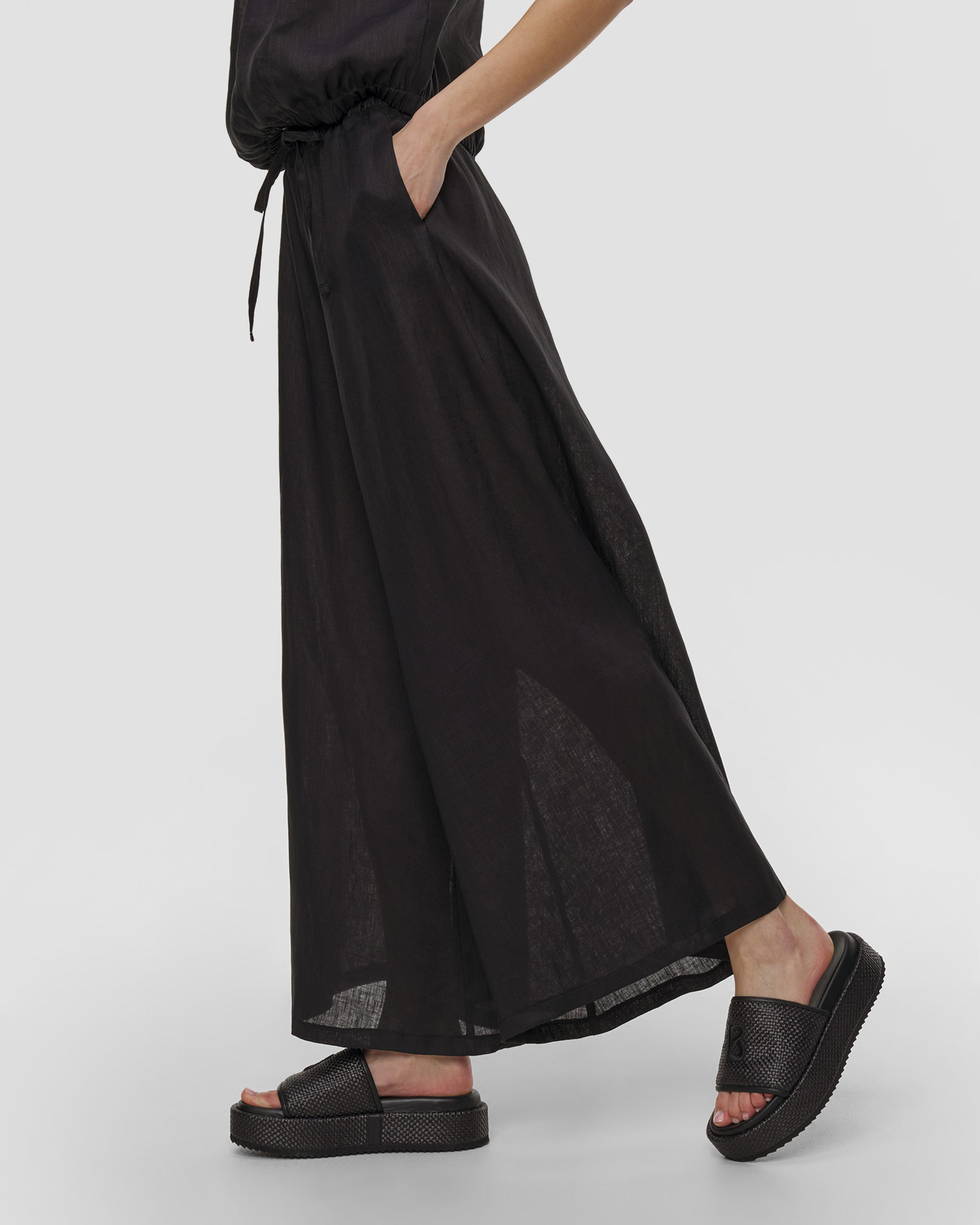Pantalon en lin noir pour femmes Kori