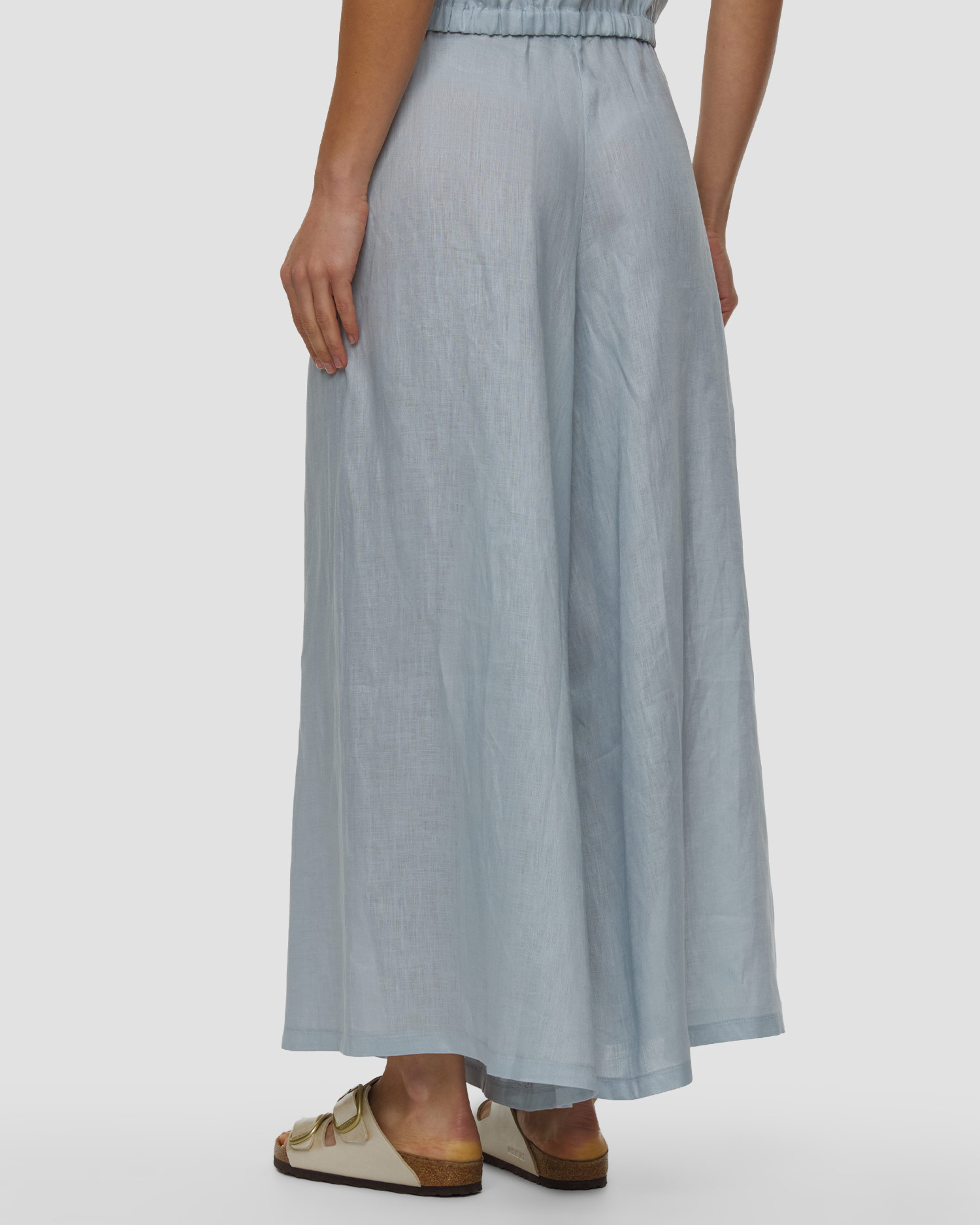 Pantaloni blu in lino da donna Kori