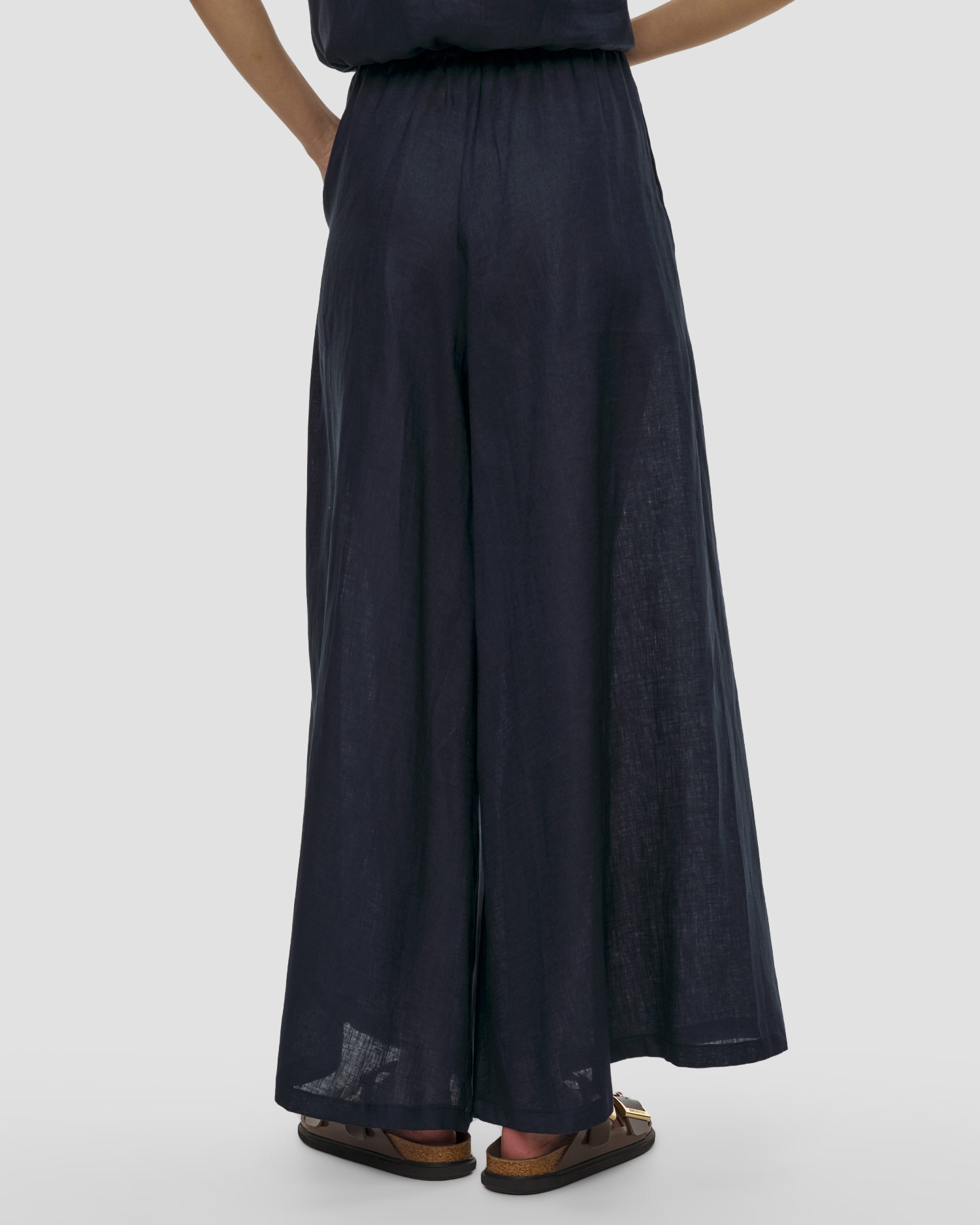 Pantalon en lin bleu marine pour femmes Kori