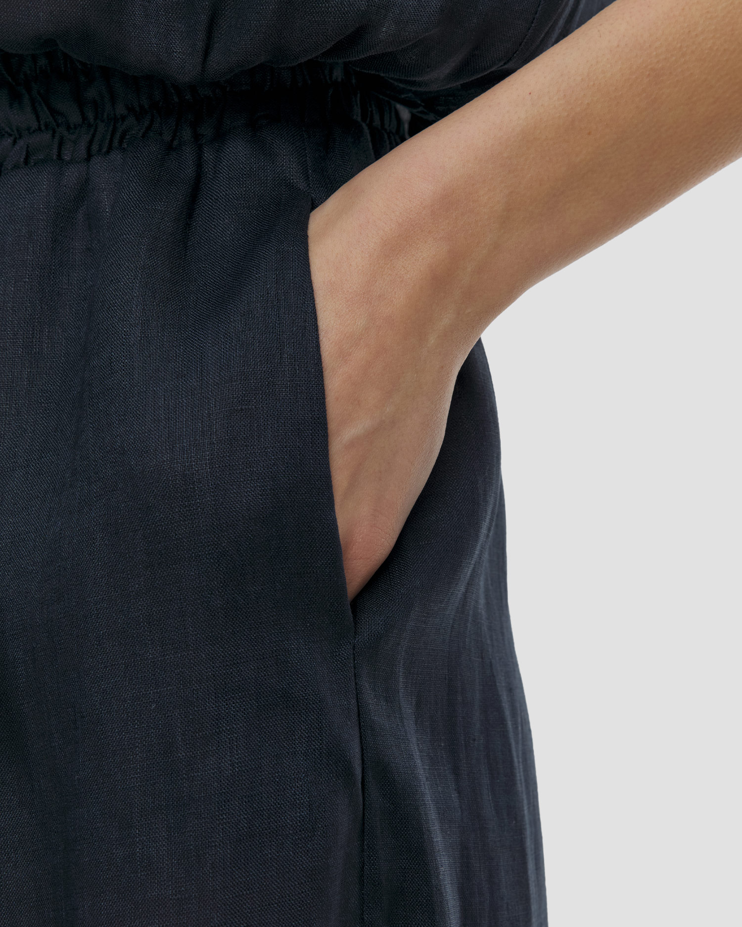 Pantalon en lin bleu marine pour femmes Kori