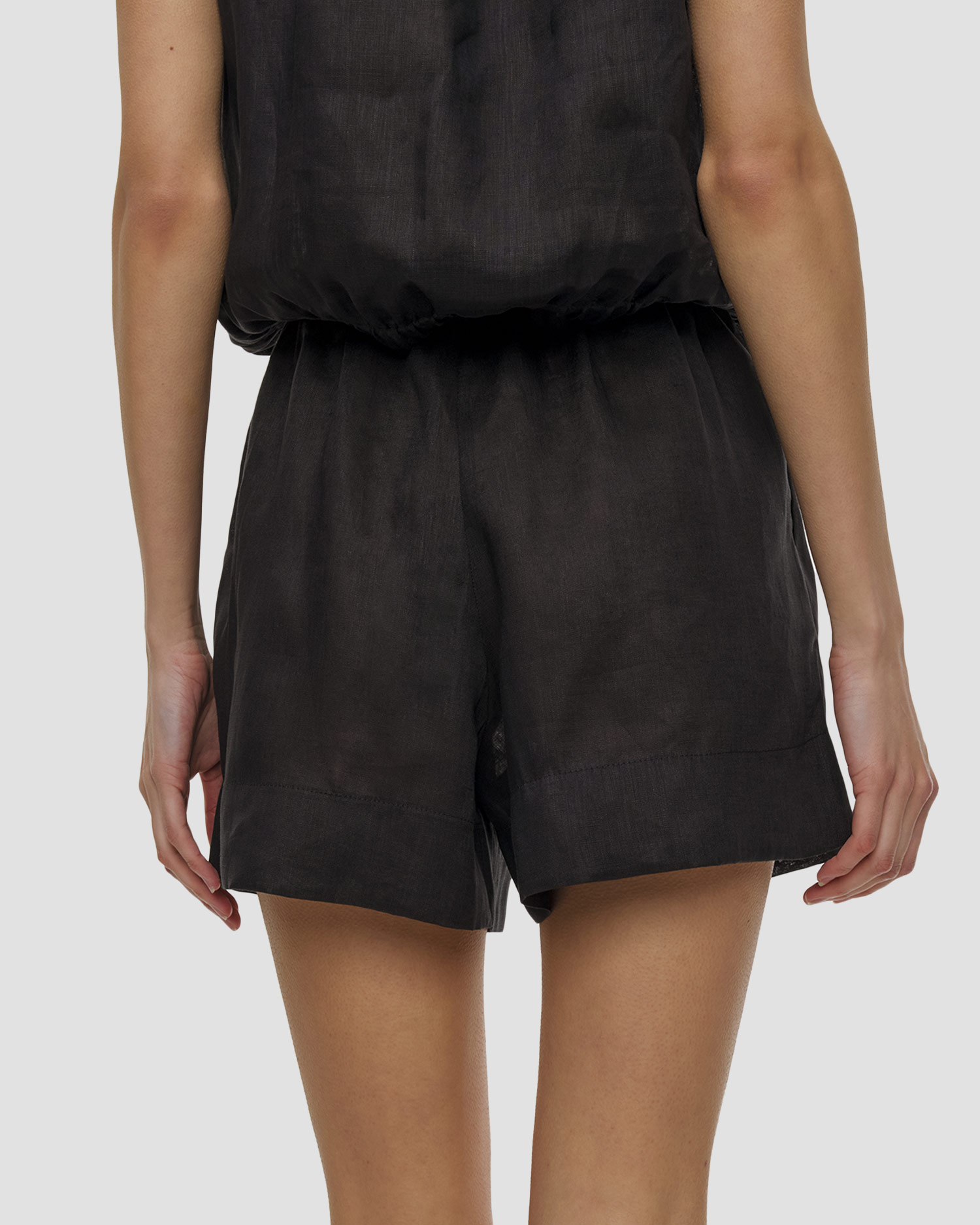Short en lin noir pour femmes Kori