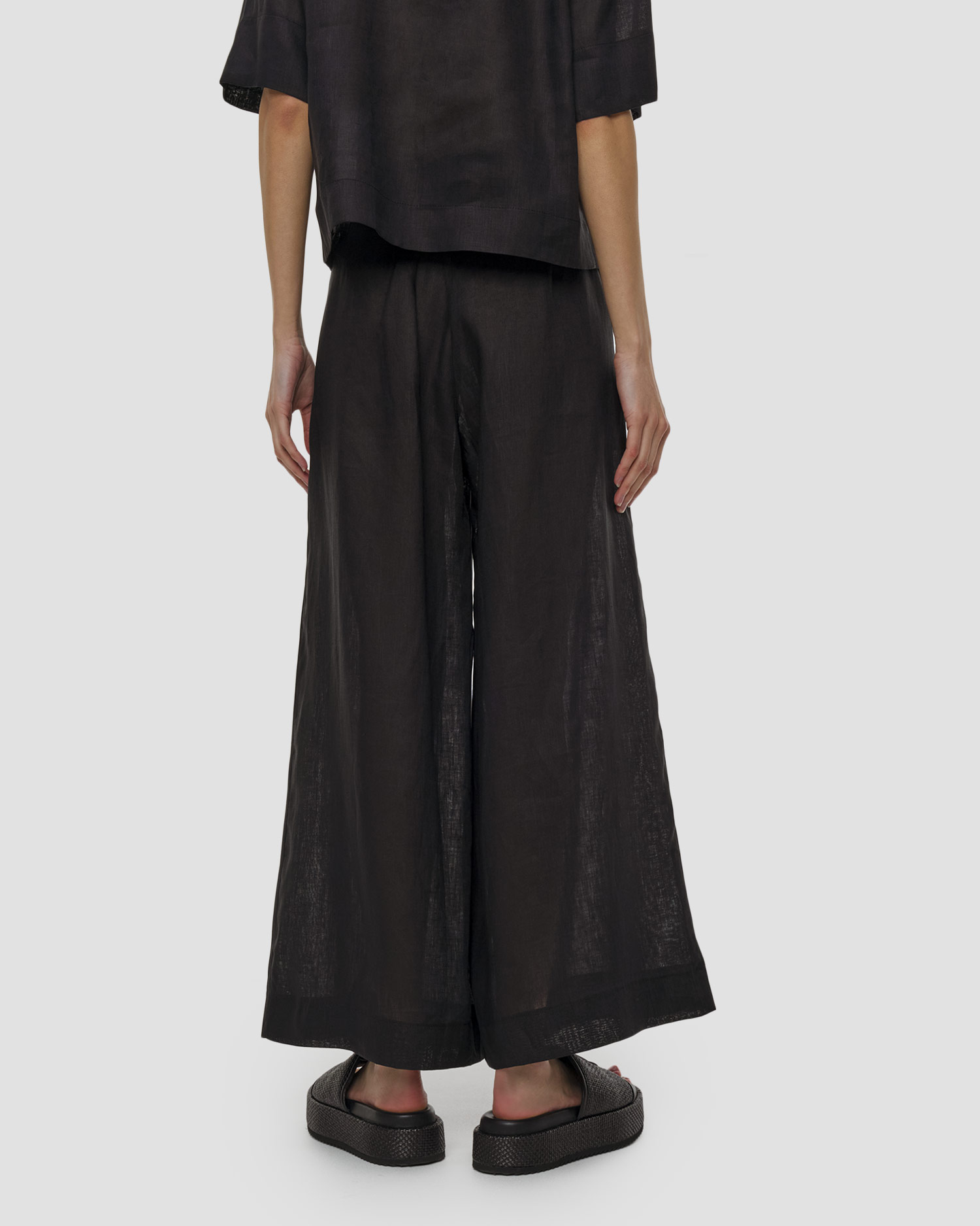 Pantalon en lin noir pour femmes Kori