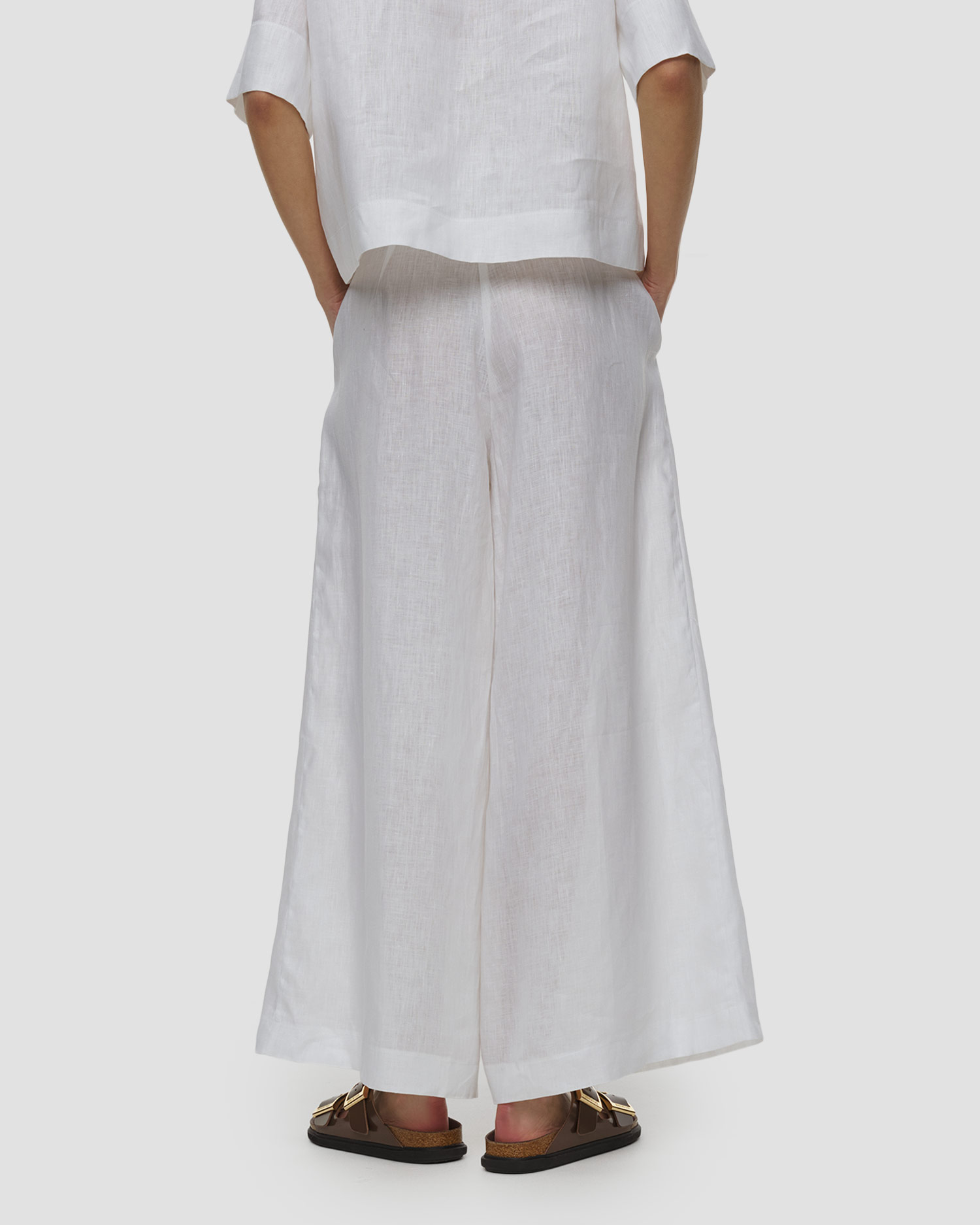 Pantalon en lin blanc pour femmes Kori