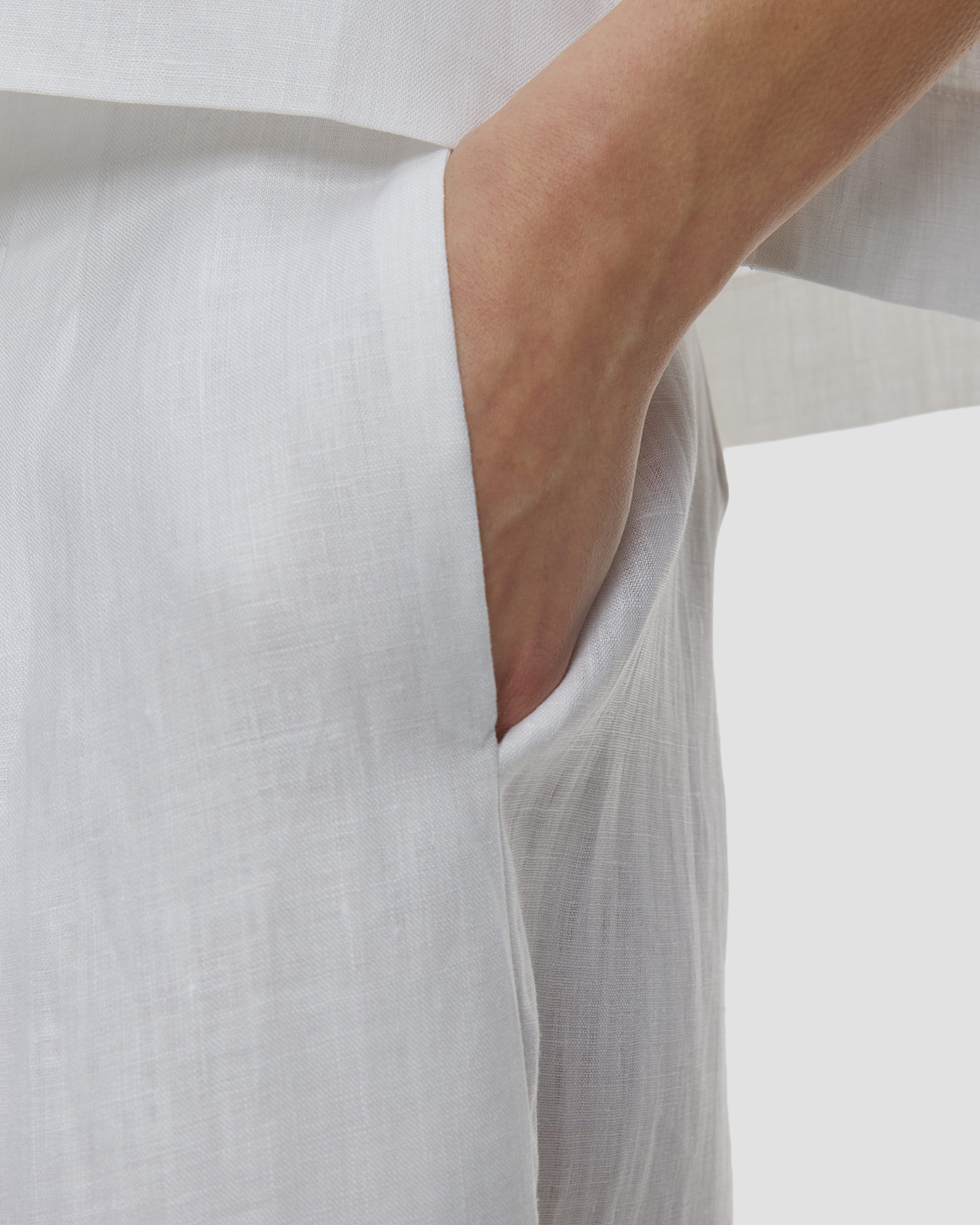Pantalon en lin blanc pour femmes Kori