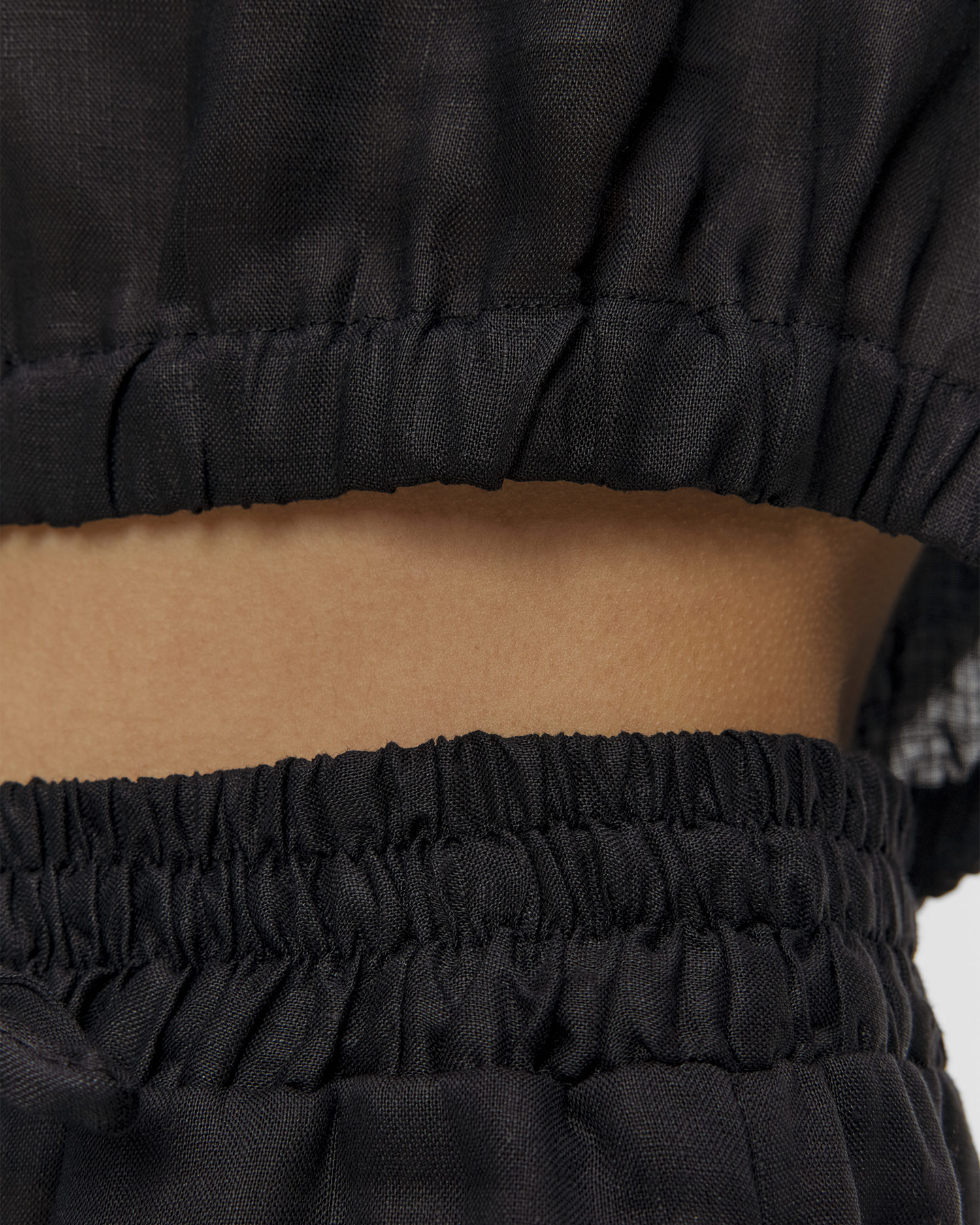 Top en lin noir pour femmes Kori
