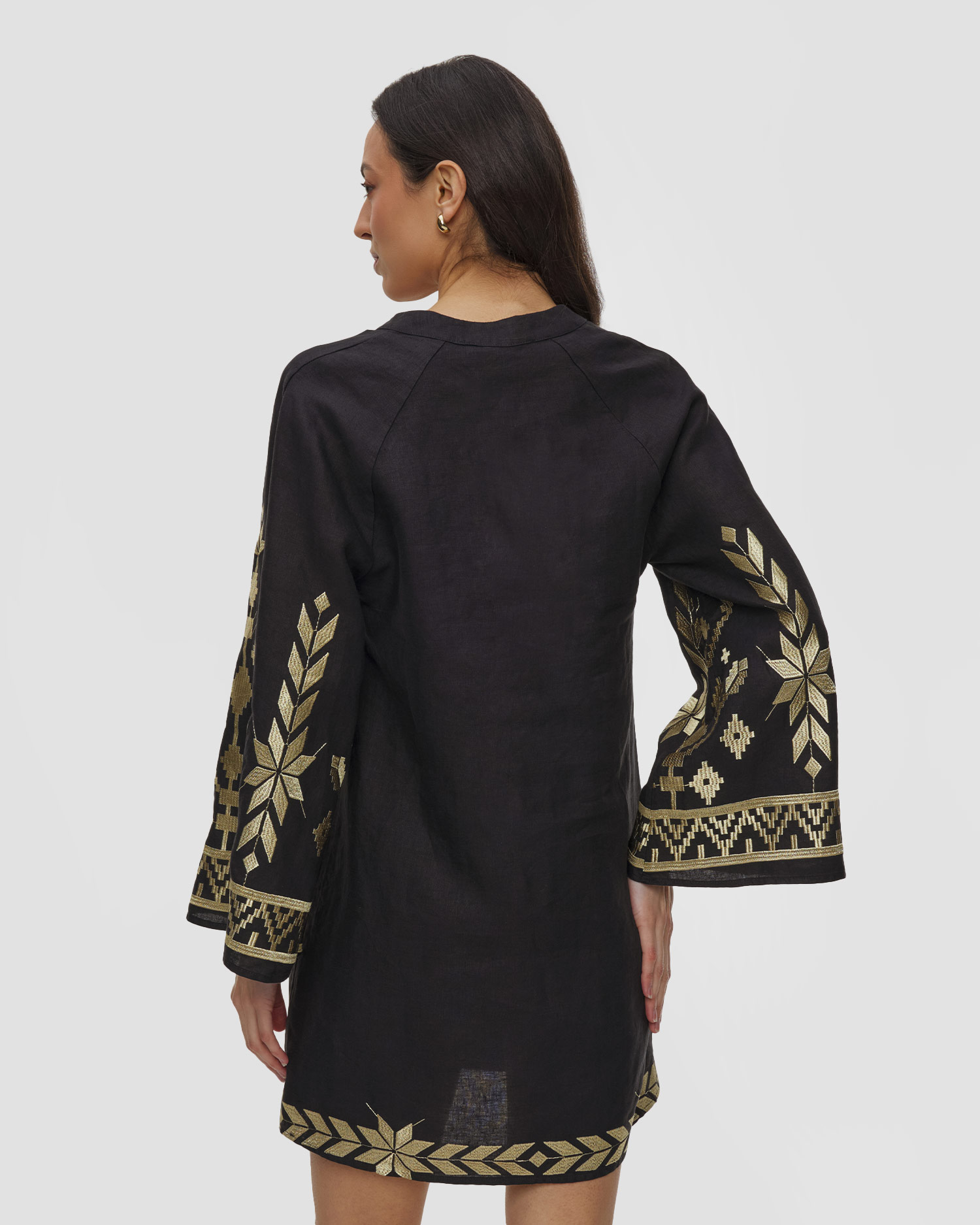 Robe en lin noire pour femmes Kori