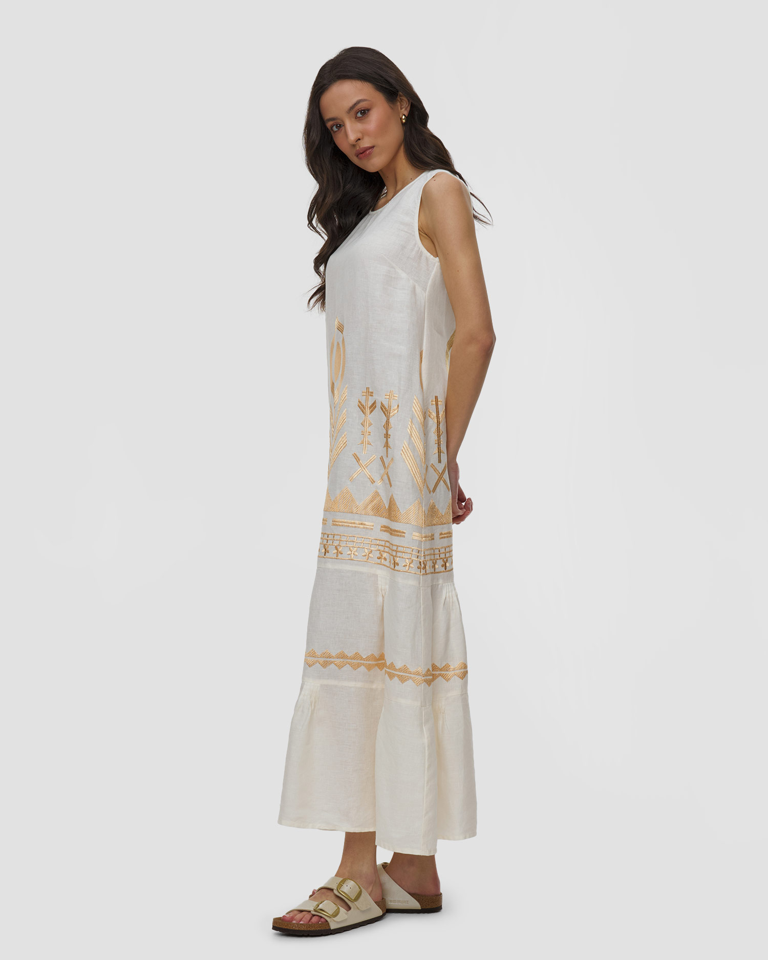 Robe en lin blanche pour femmes Kori