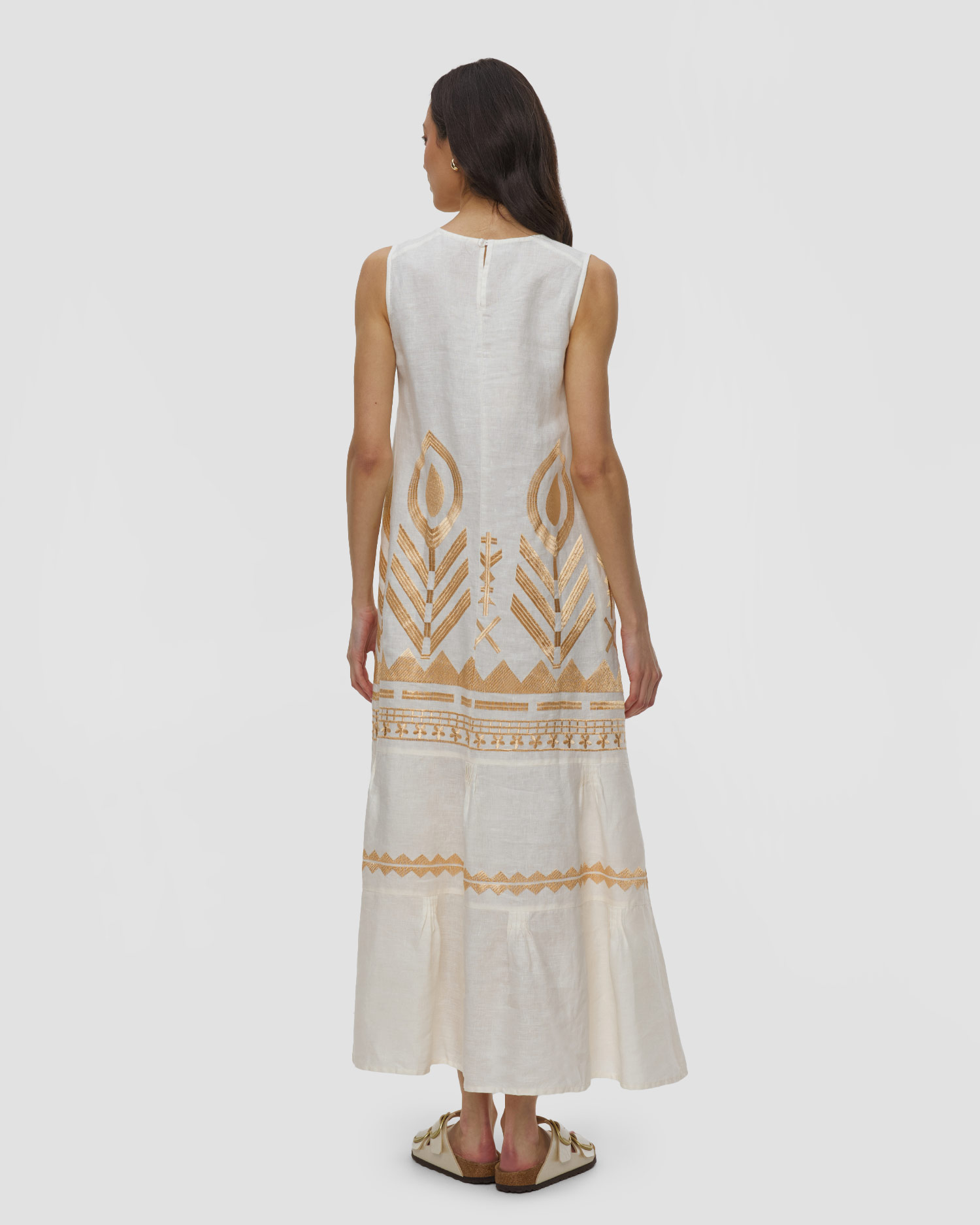 Robe en lin blanche pour femmes Kori