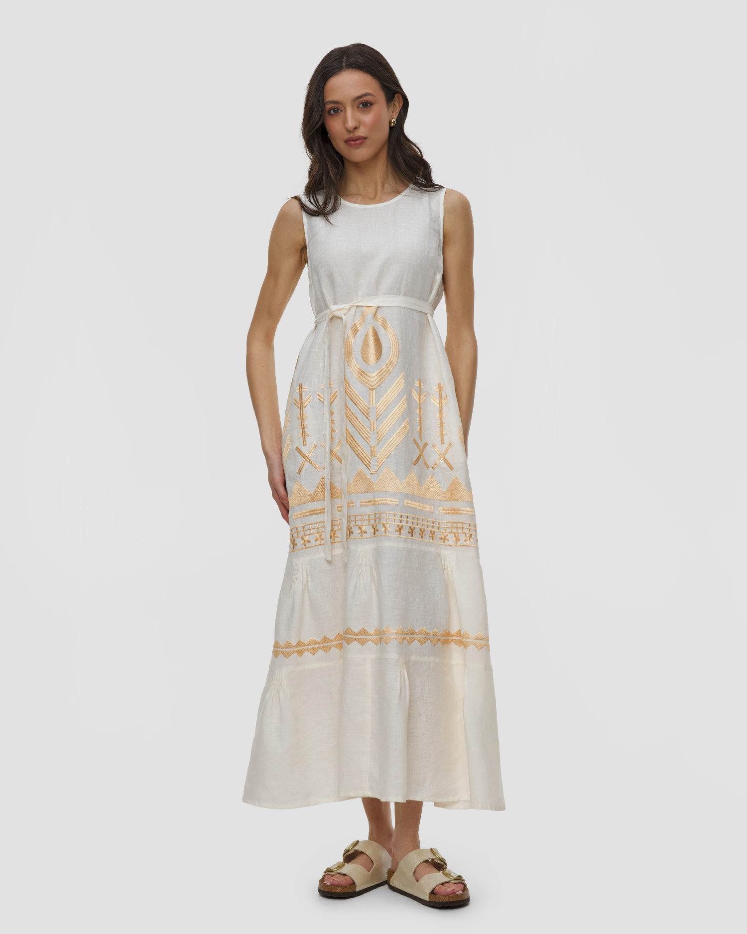 Robe en lin blanche pour femmes Kori