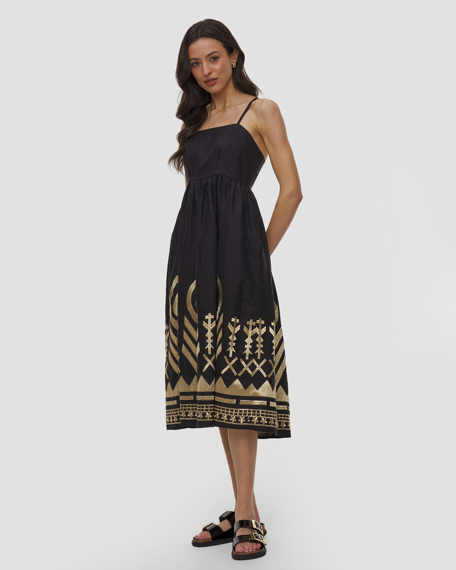 Robe en lin pour femmes Kori, Couleur: Czarny