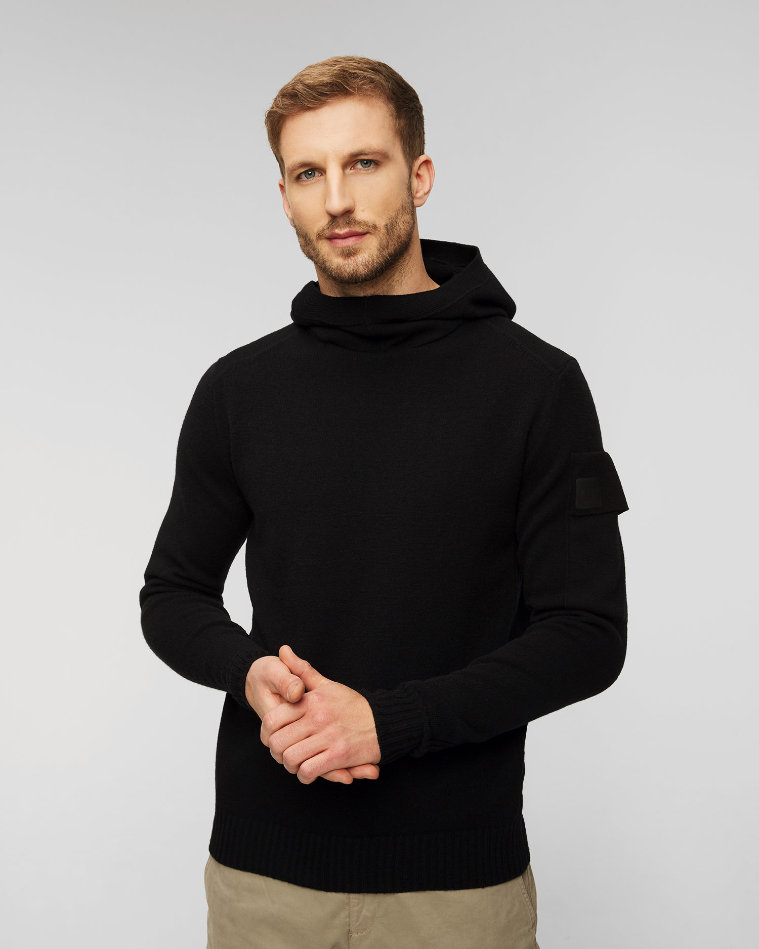 C.P. Company Schwarzes Kapuzensweatshirt aus Wolle für Herren