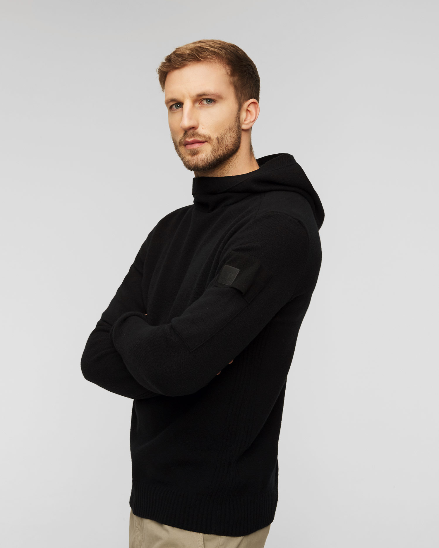 C.P. Company Schwarzes Kapuzensweatshirt aus Wolle für Herren