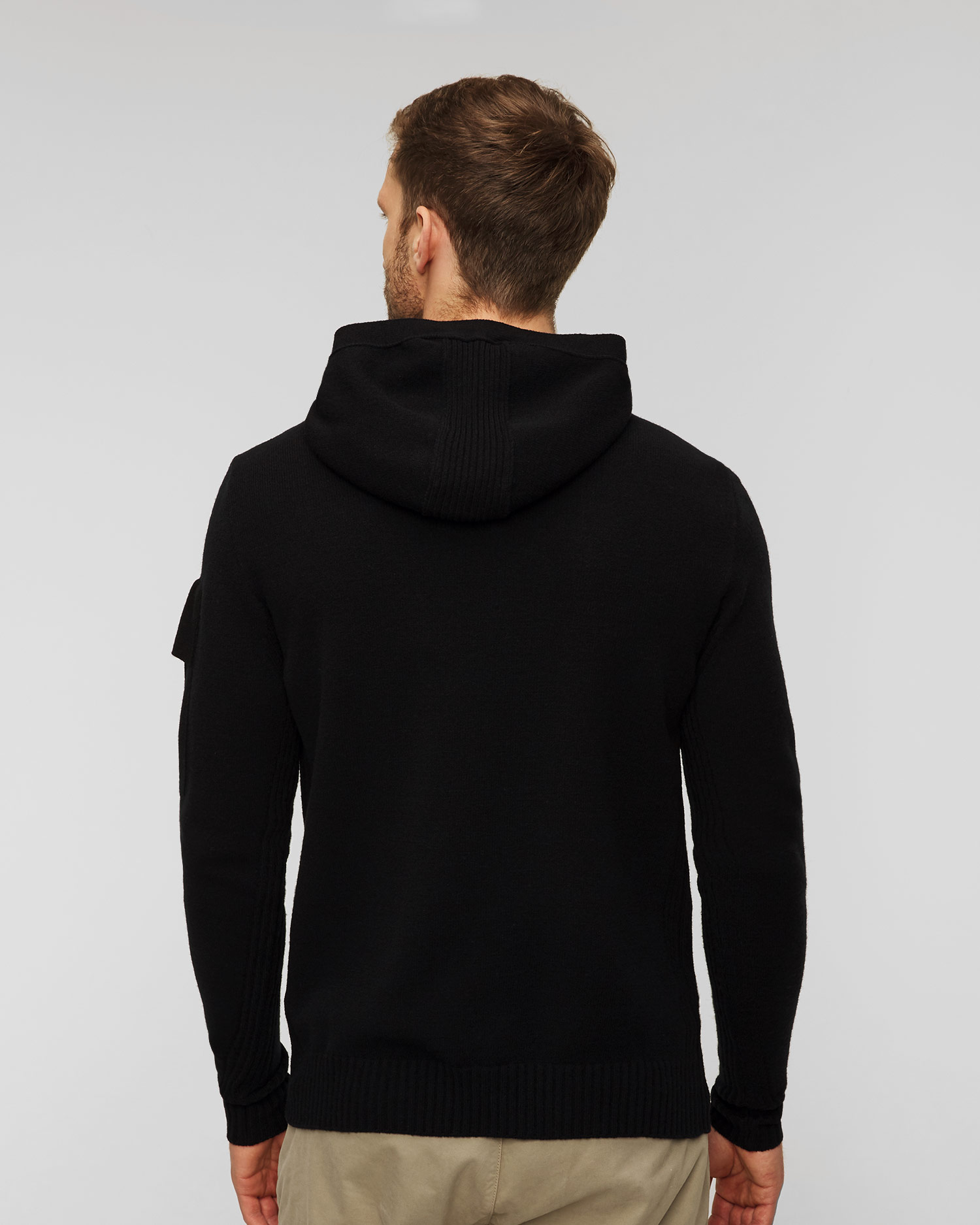 C.P. Company Schwarzes Kapuzensweatshirt aus Wolle für Herren