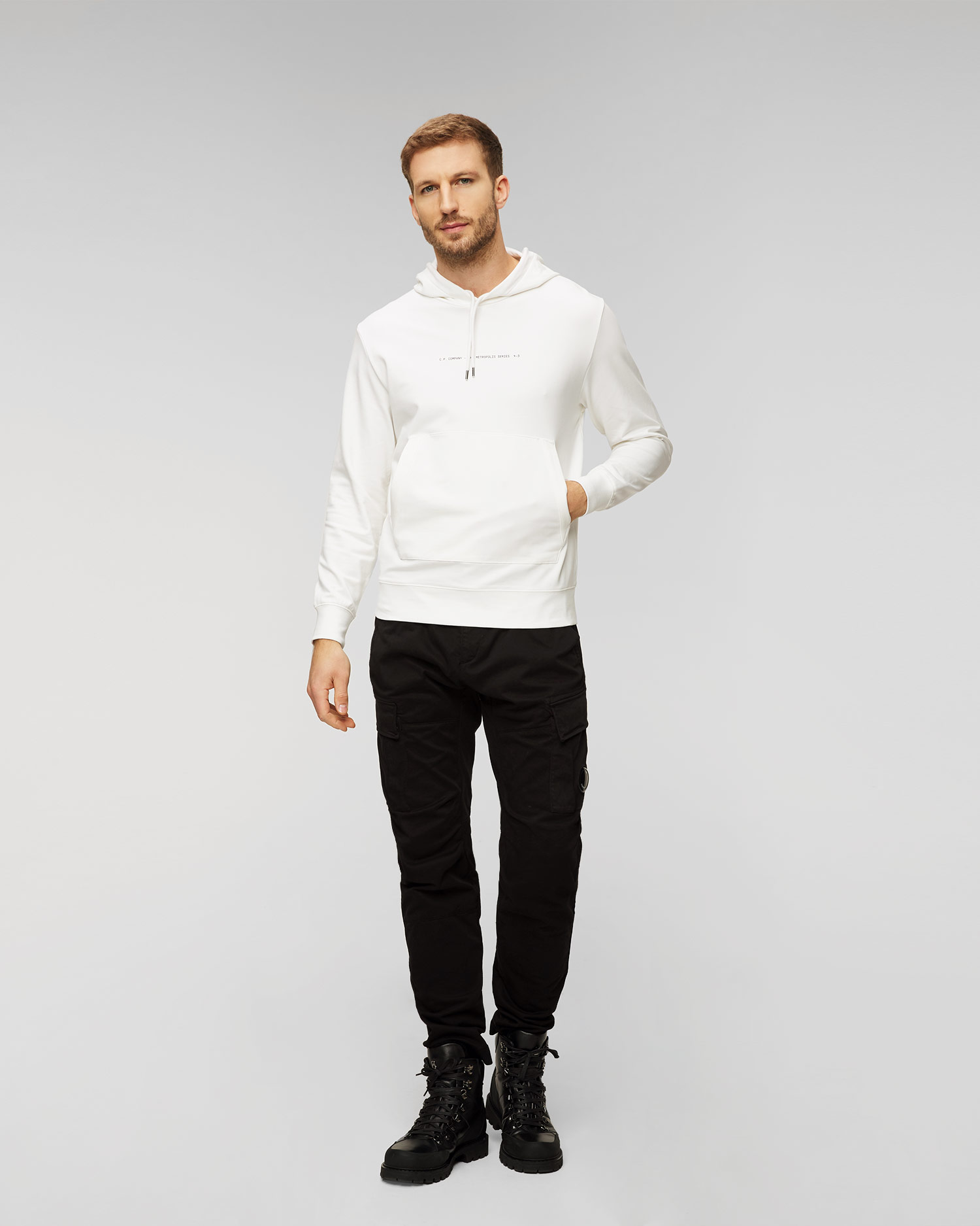 Pánska biela mikina s kapucňou C.P. Company