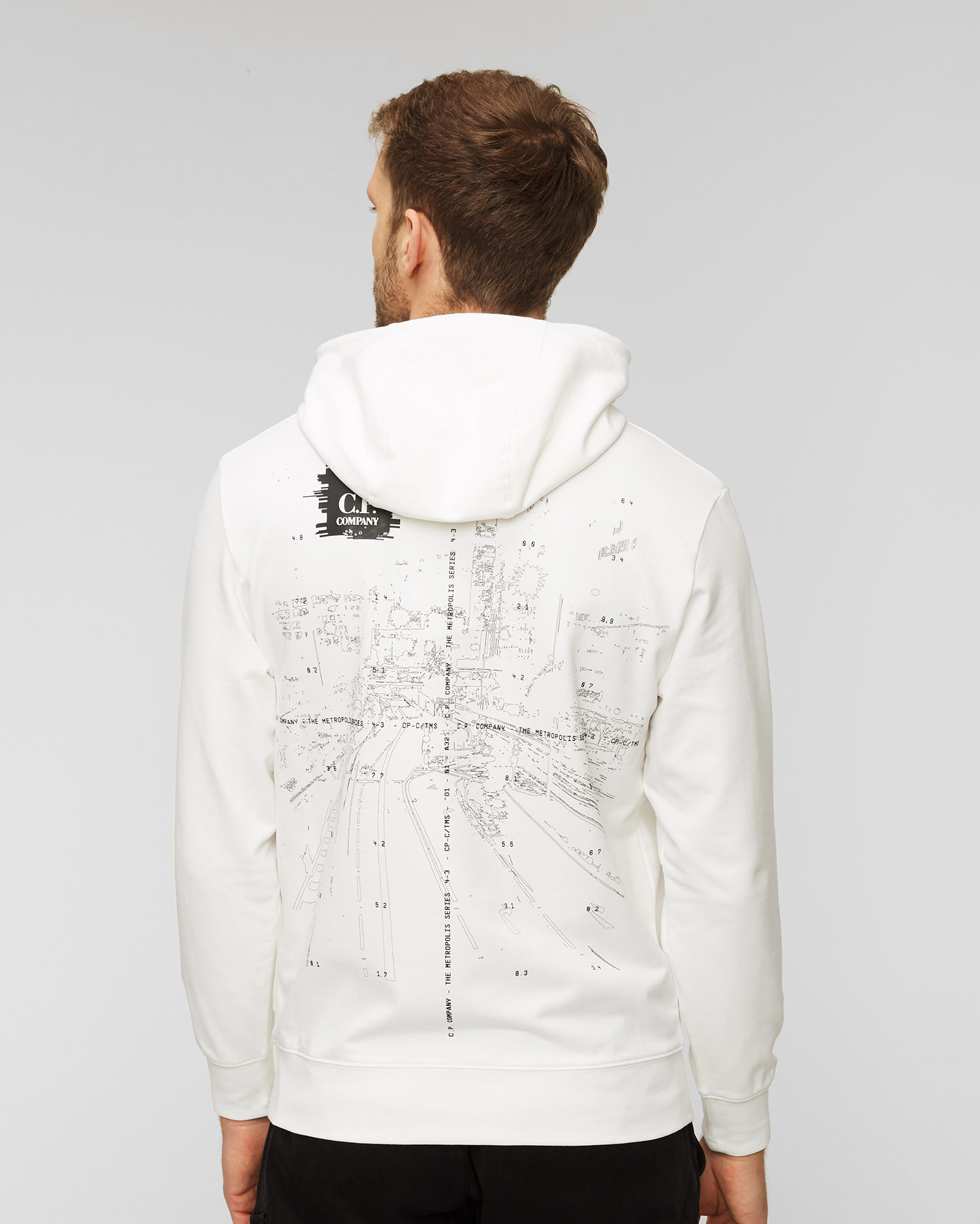Pánska biela mikina s kapucňou C.P. Company