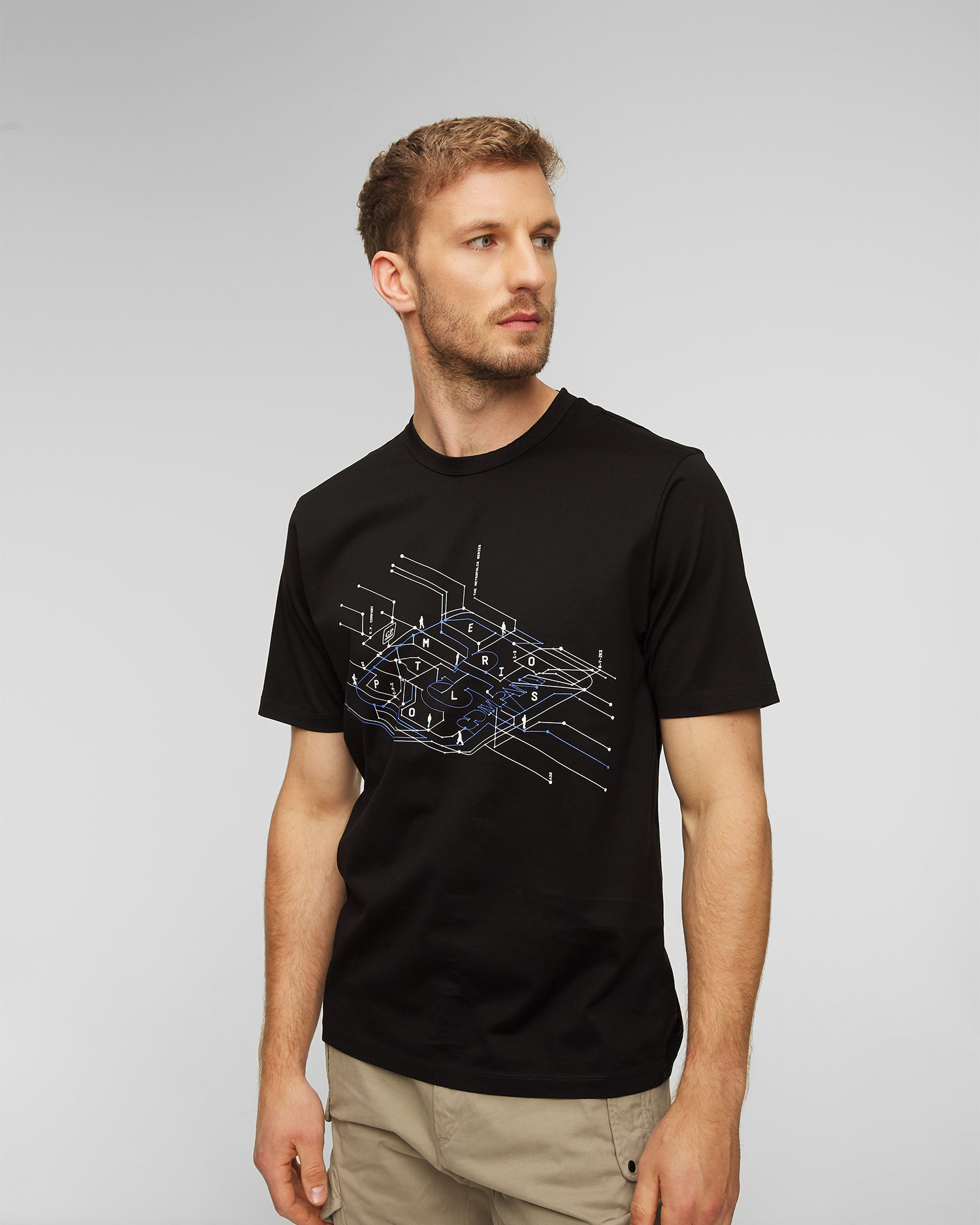 C.P. Company Herren-T-Shirt in Schwarz