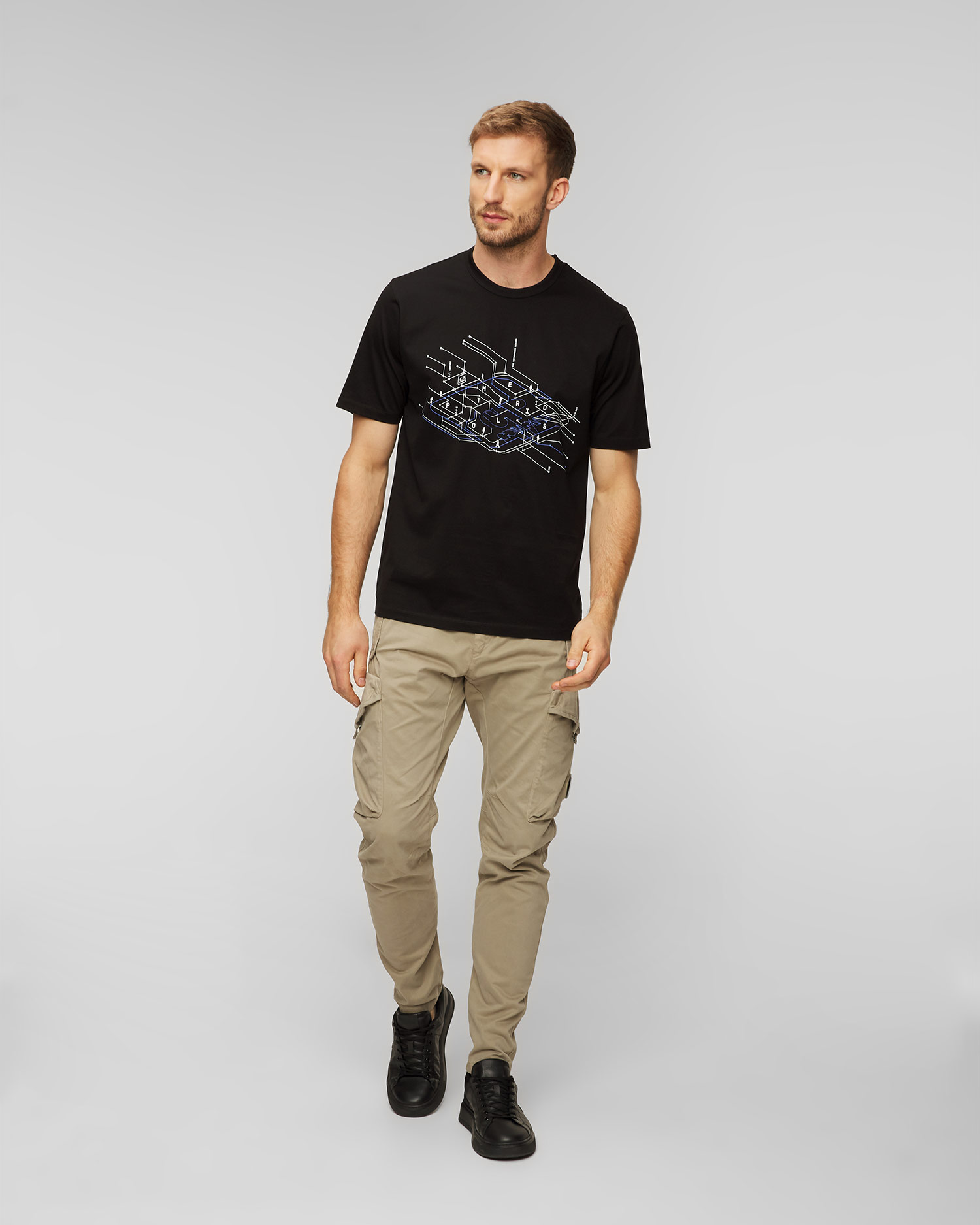 C.P. Company Herren-T-Shirt in Schwarz