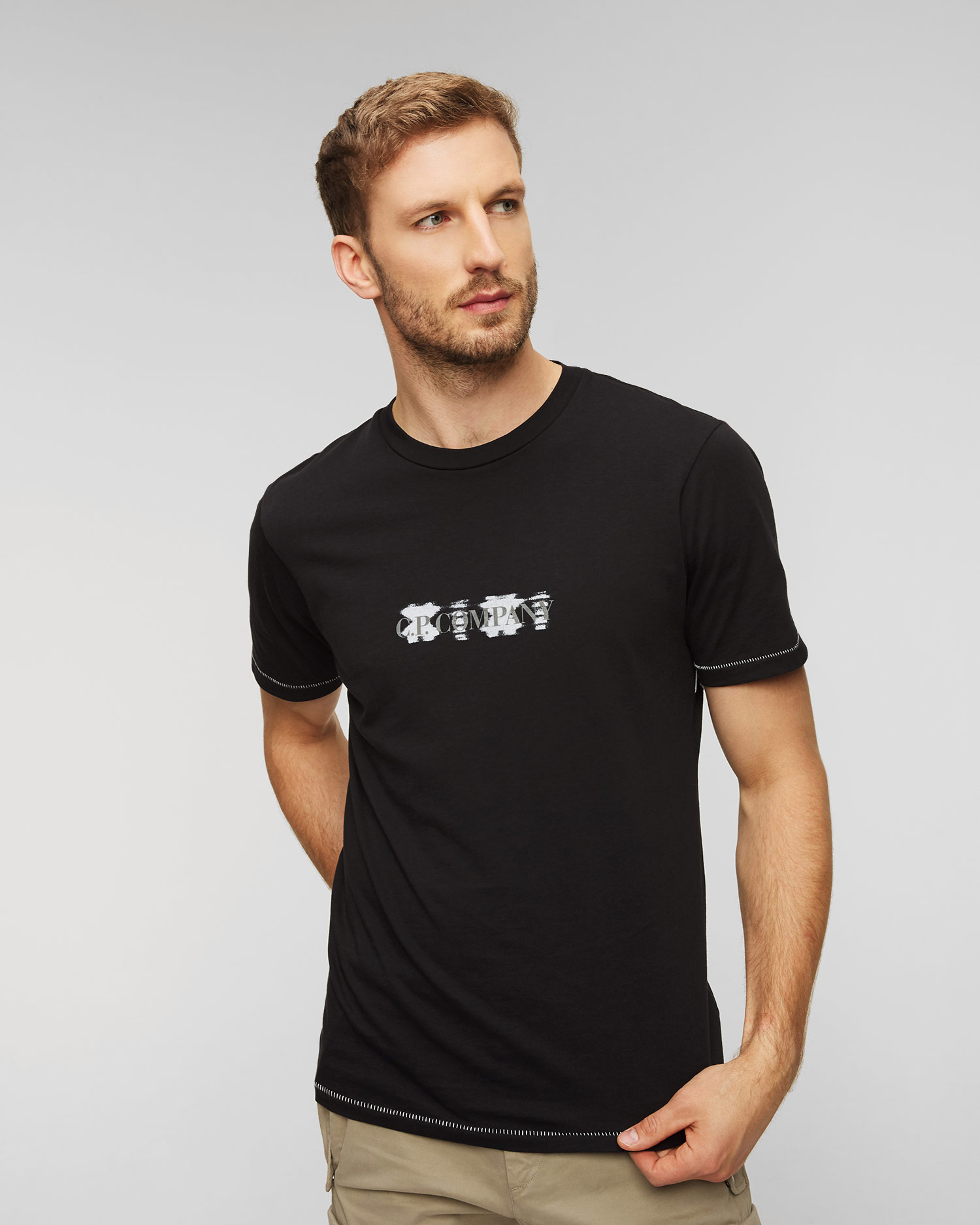 C.P. Company Herren-T-Shirt in Schwarz