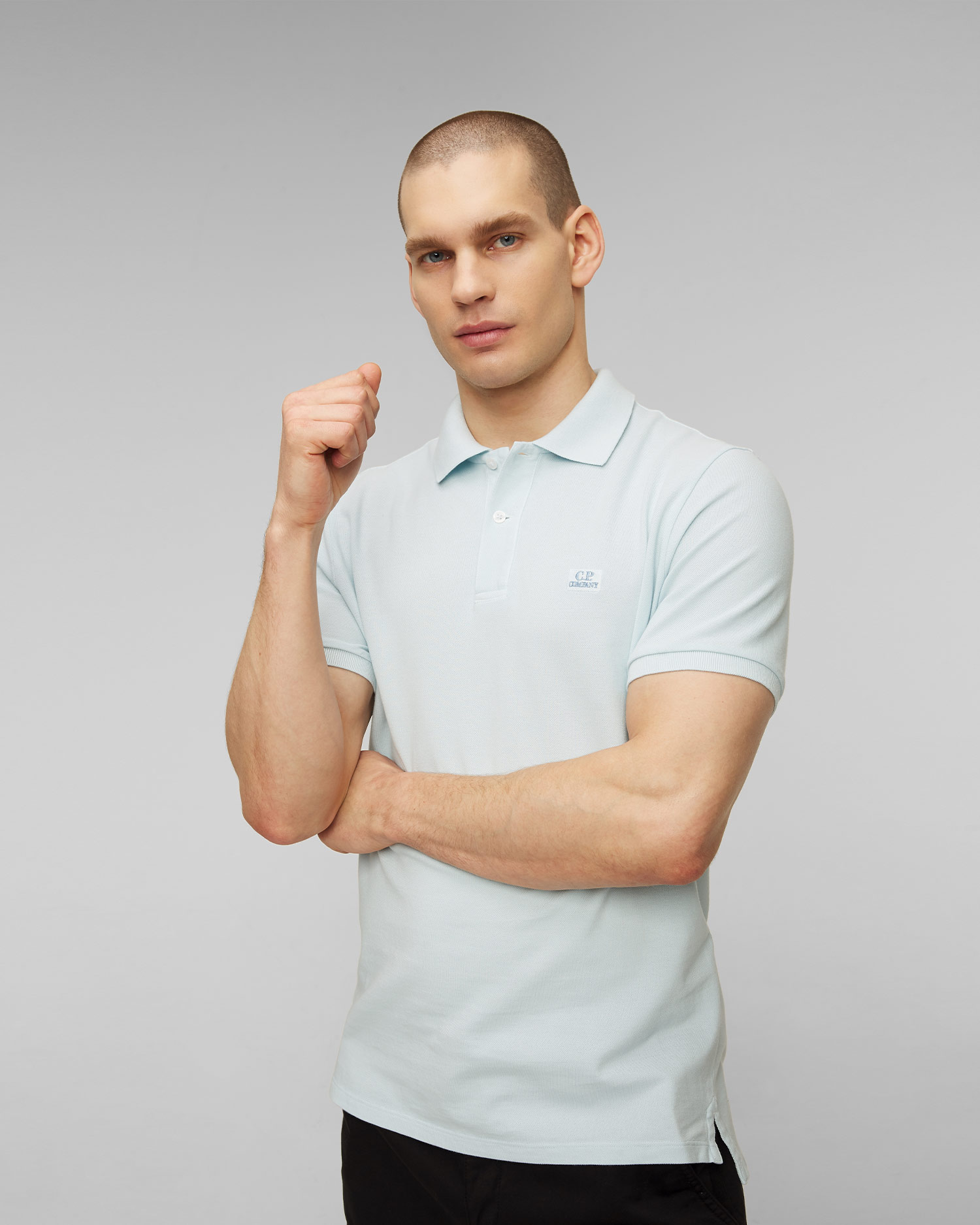 Tricou polo albastru pentru bărbați C.P. Company, Culoare/Model: Niebieski