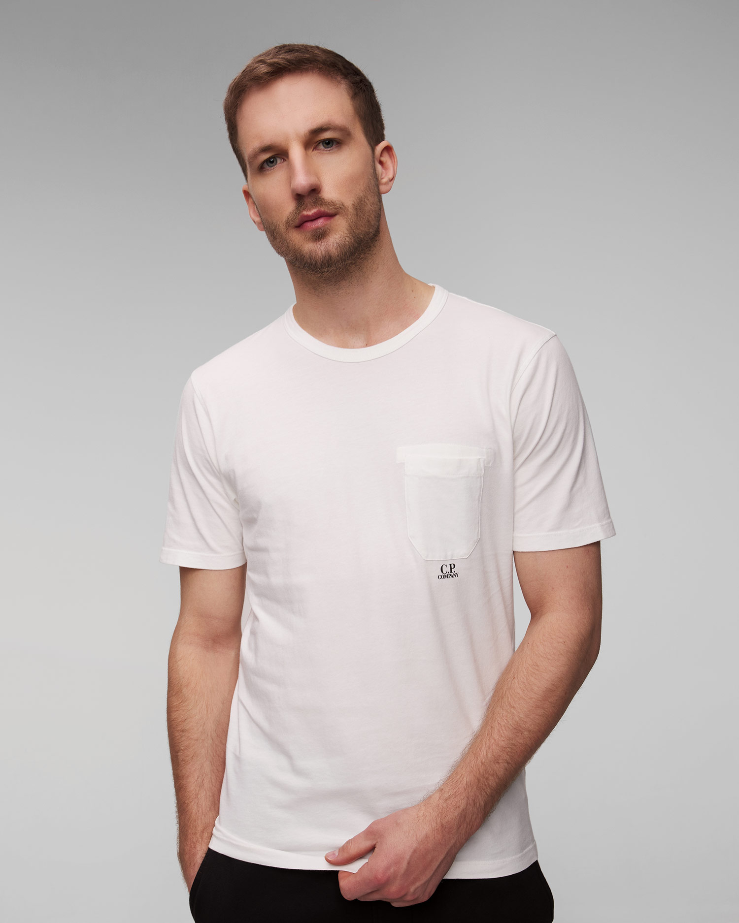 Tricou alb pentru bărbați C.P. Company, Culoare/Model: Biały