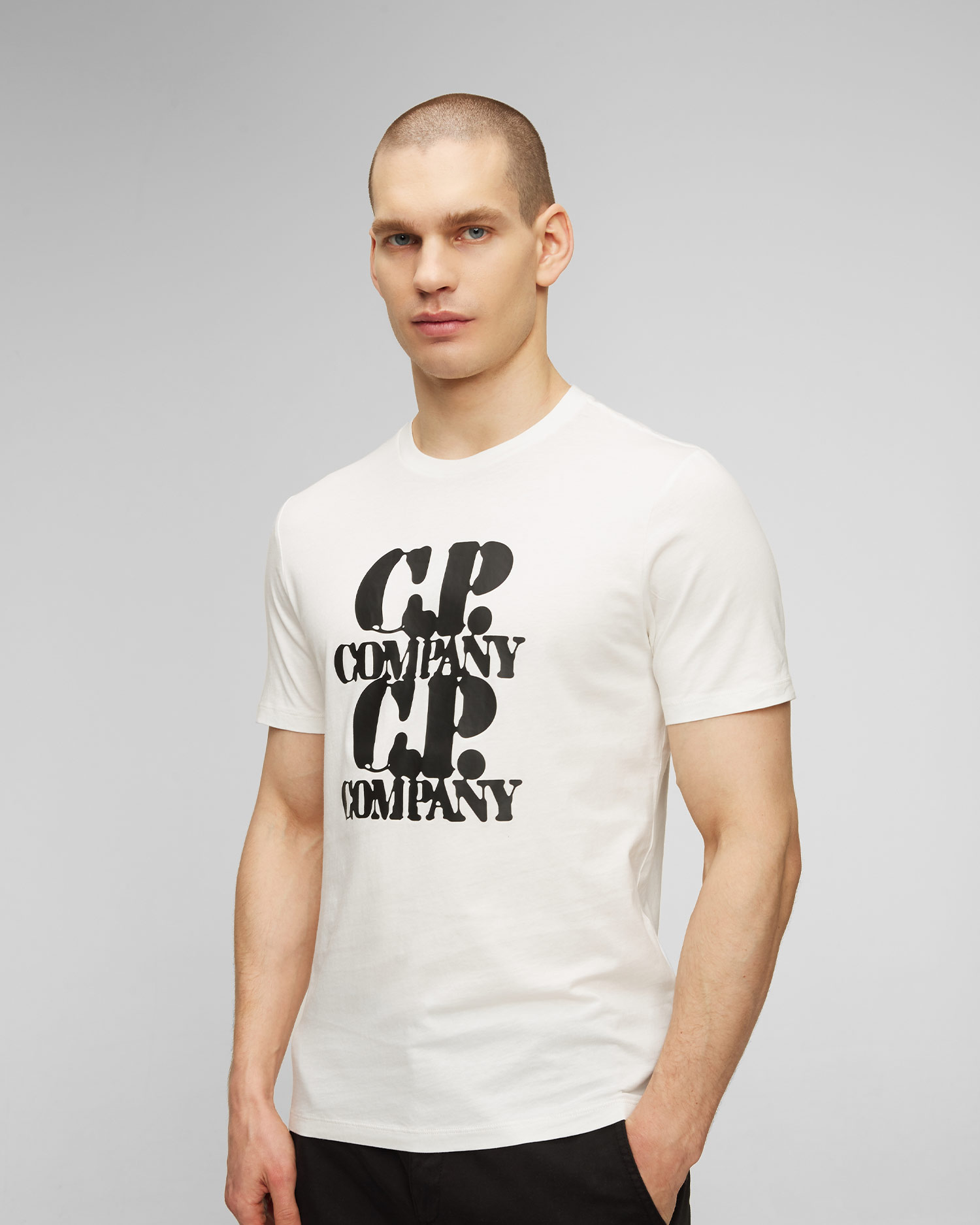 Tricou alb pentru bărbați C.P. Company, Culoare/Model: Biały