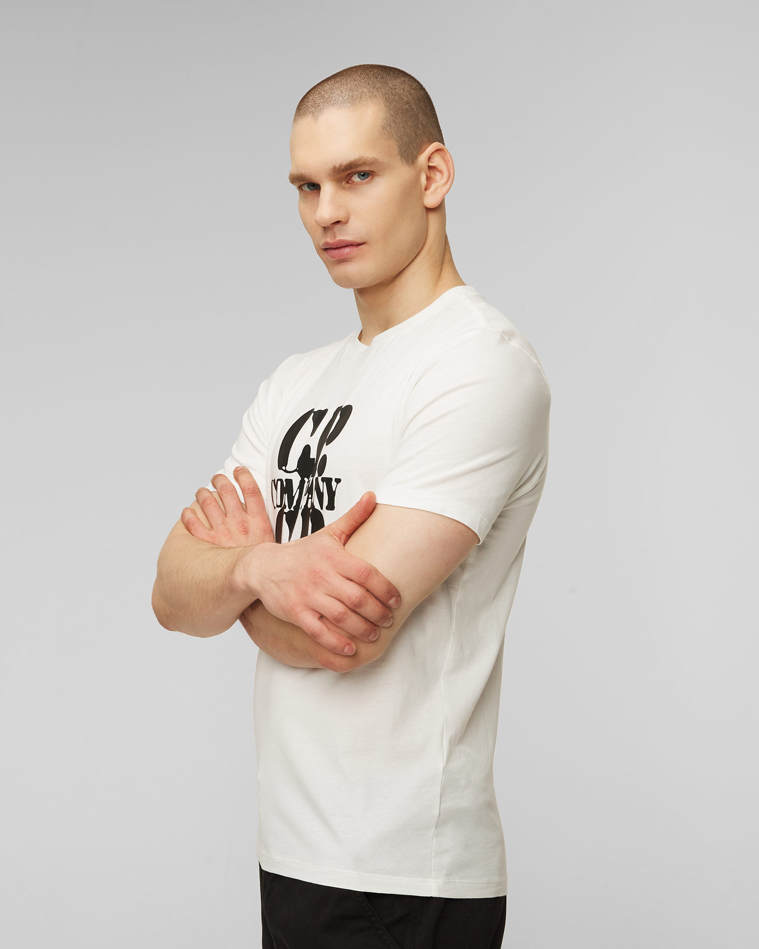 Tricou alb pentru bărbați C.P. Company