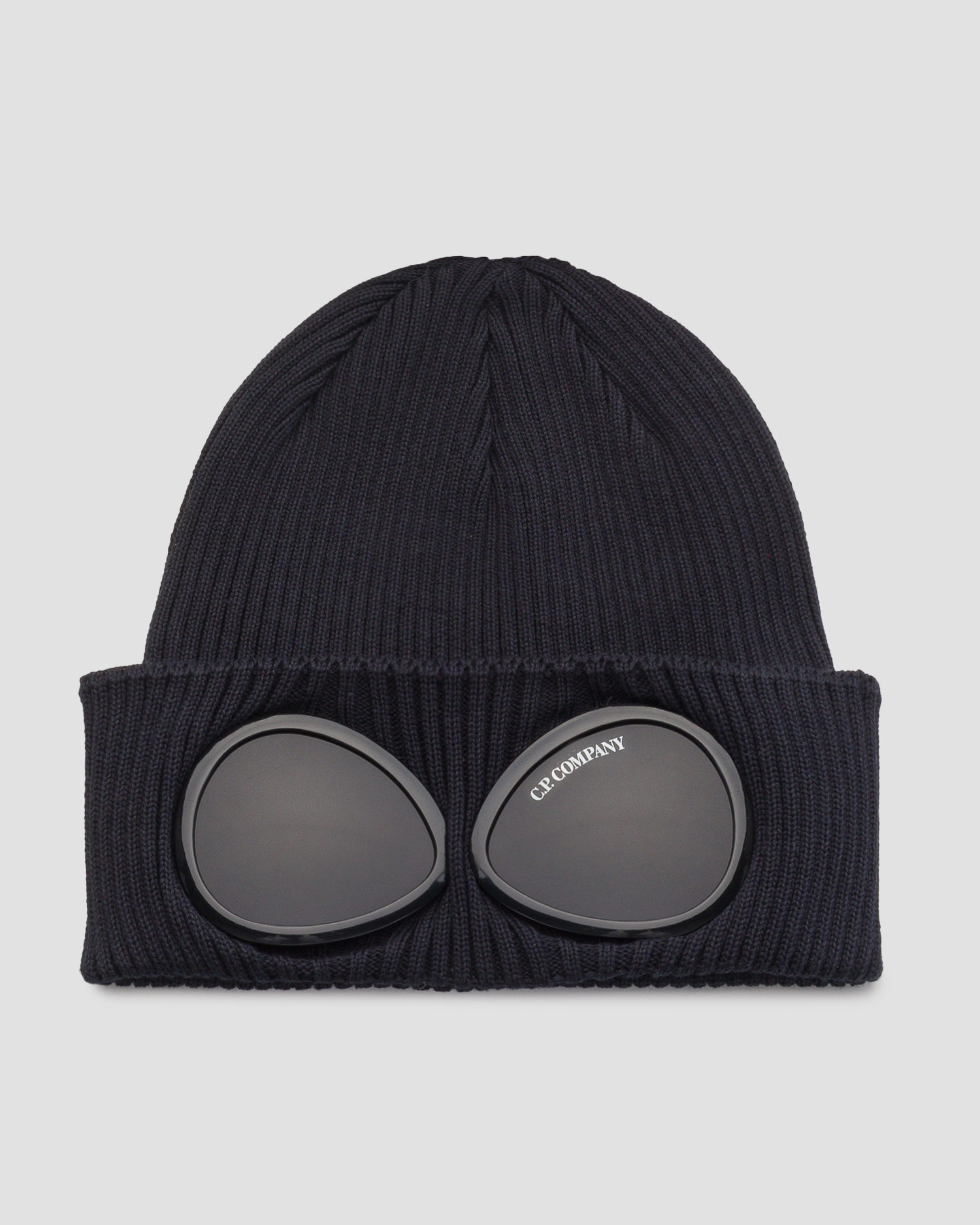 Bonnet bleu marine pour hommes C.P. Company Cotton Goggle