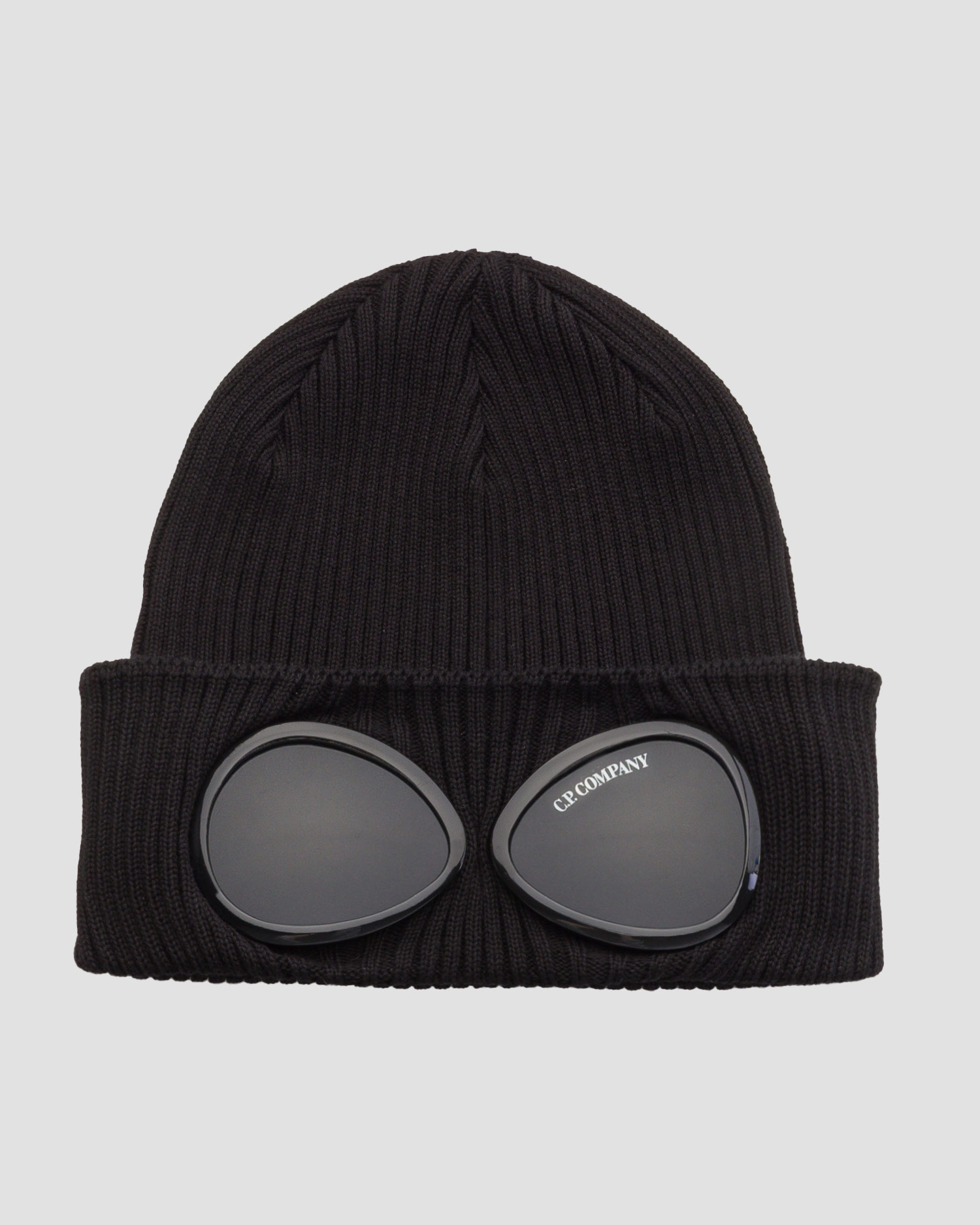 Bonnet noir pour hommes C.P. Company Cotton Goggle