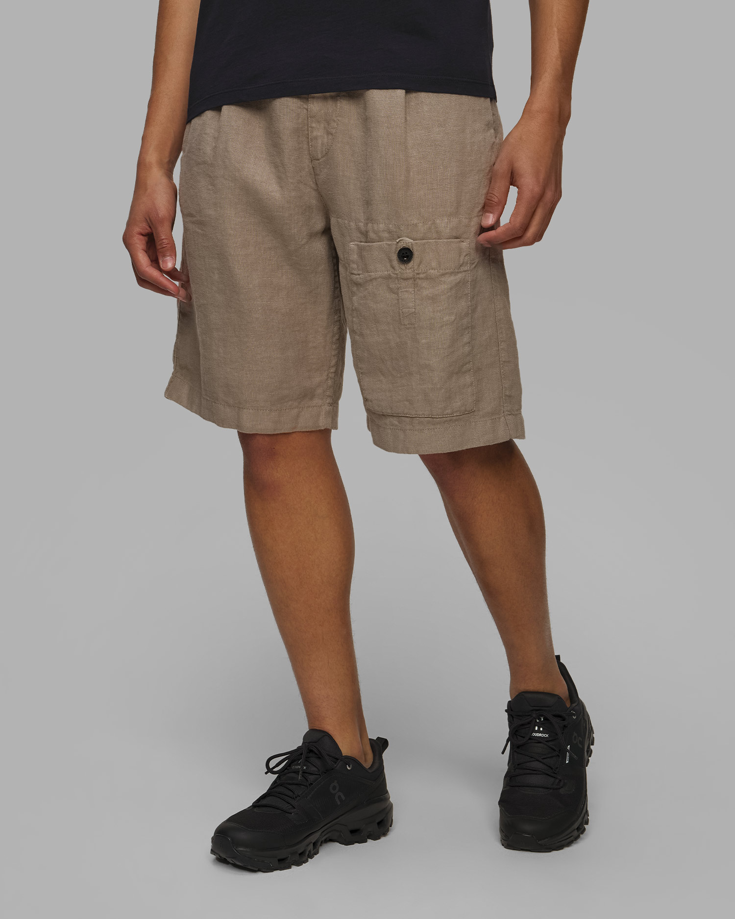 C.P. Company Linen Sack Cargo Leinenshorts für Herren in Khaki