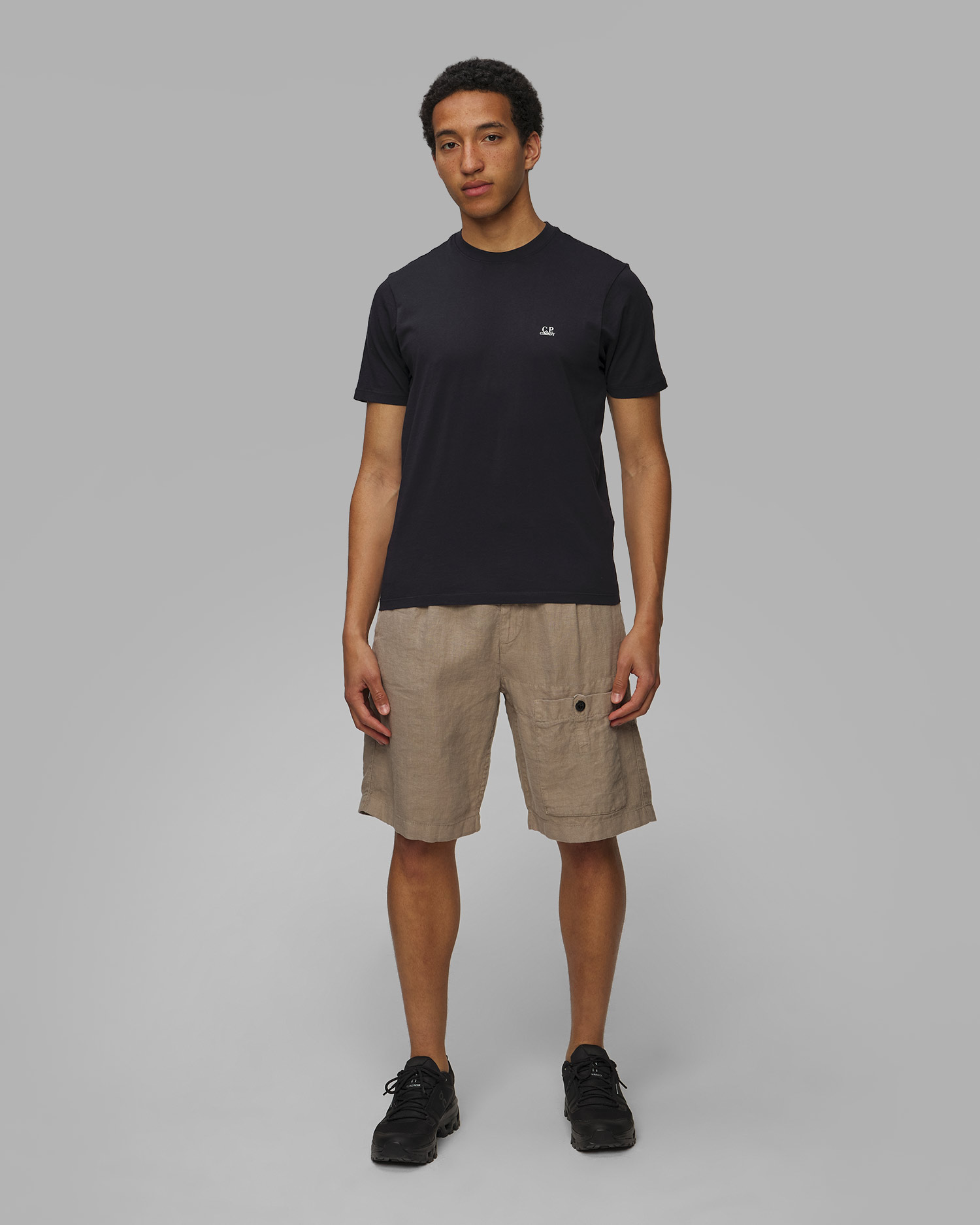 C.P. Company Linen Sack Cargo Leinenshorts für Herren in Khaki