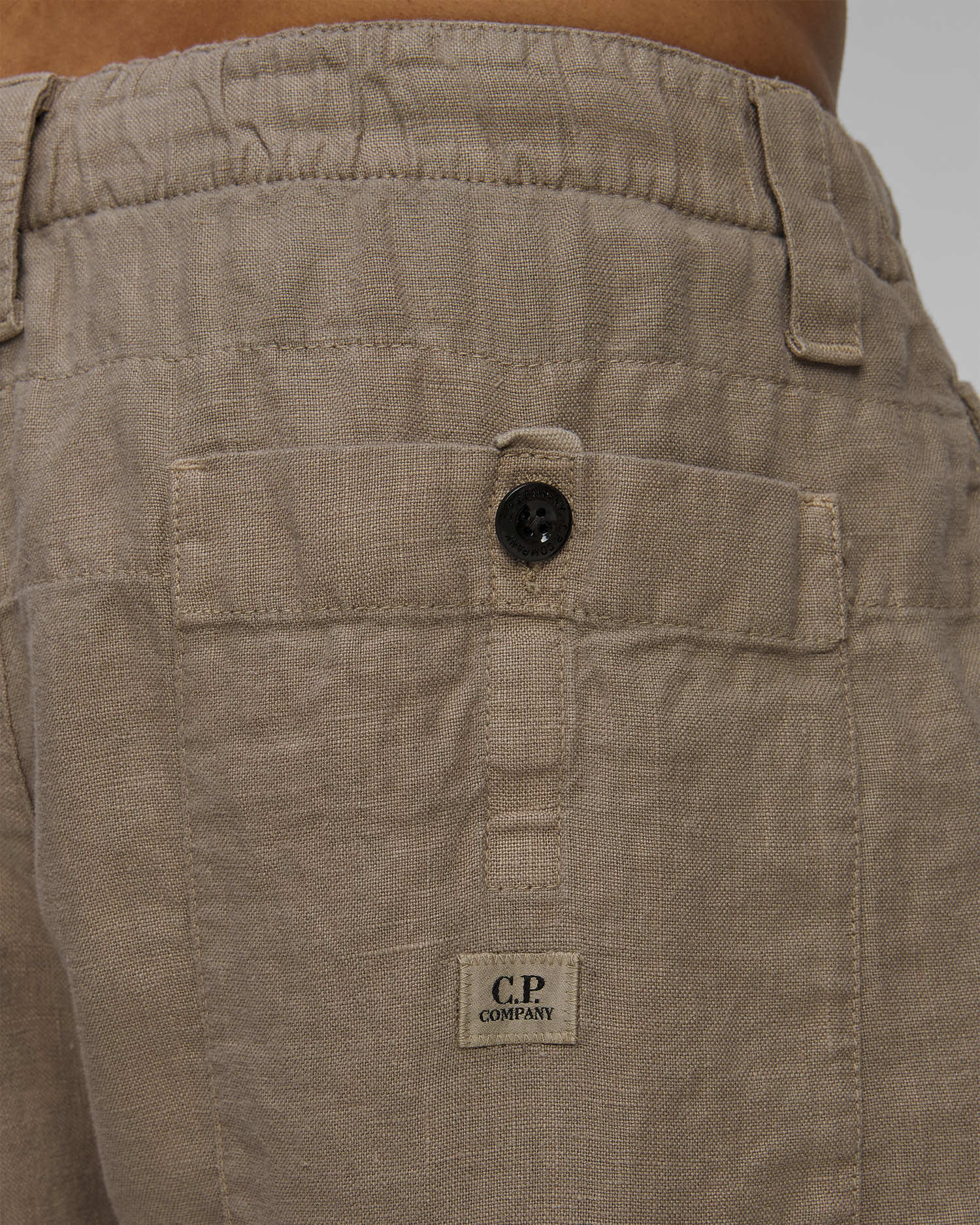 Pánske šortky C.P. Company Linen Sack Cargo khaki