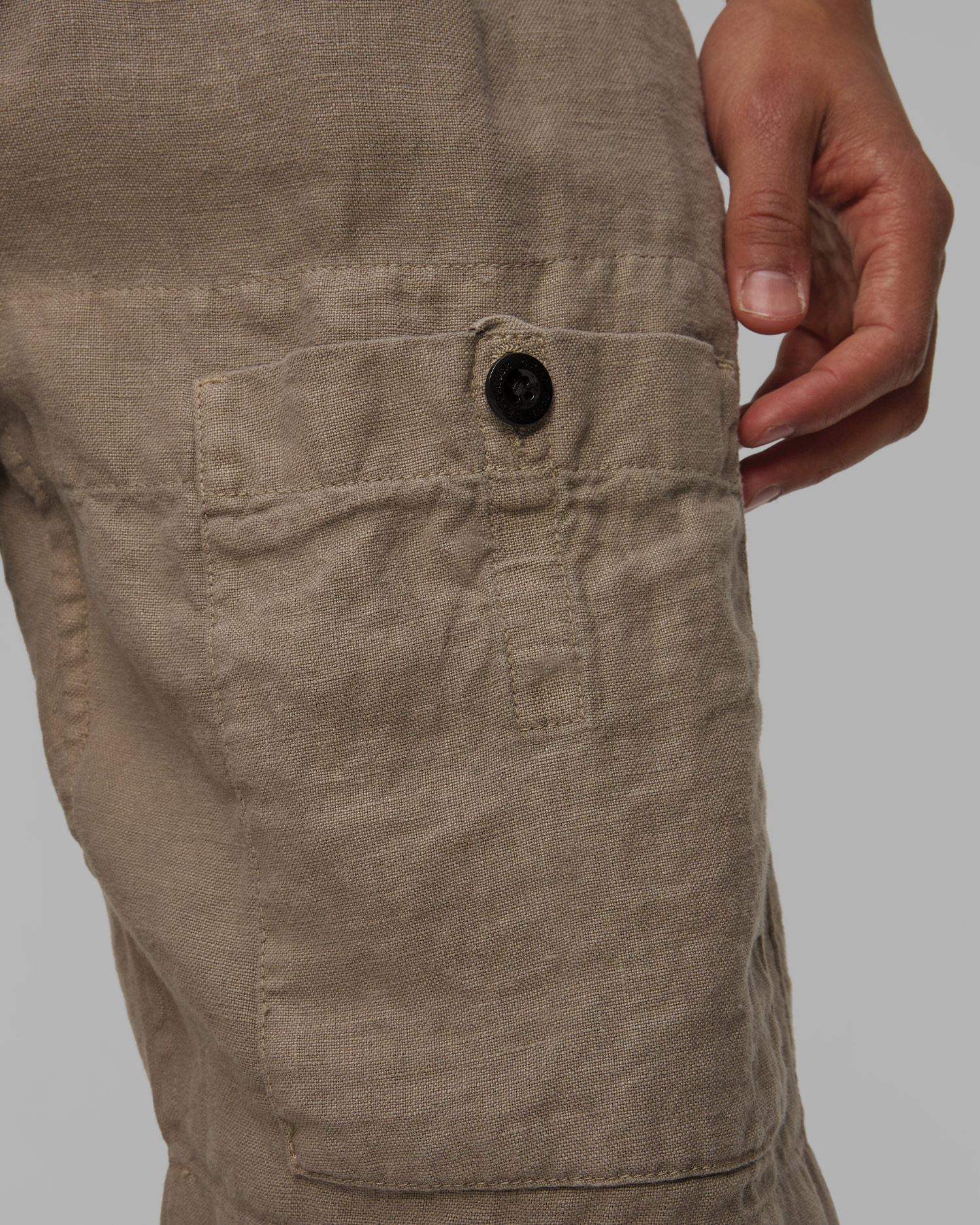 Pánske šortky C.P. Company Linen Sack Cargo khaki