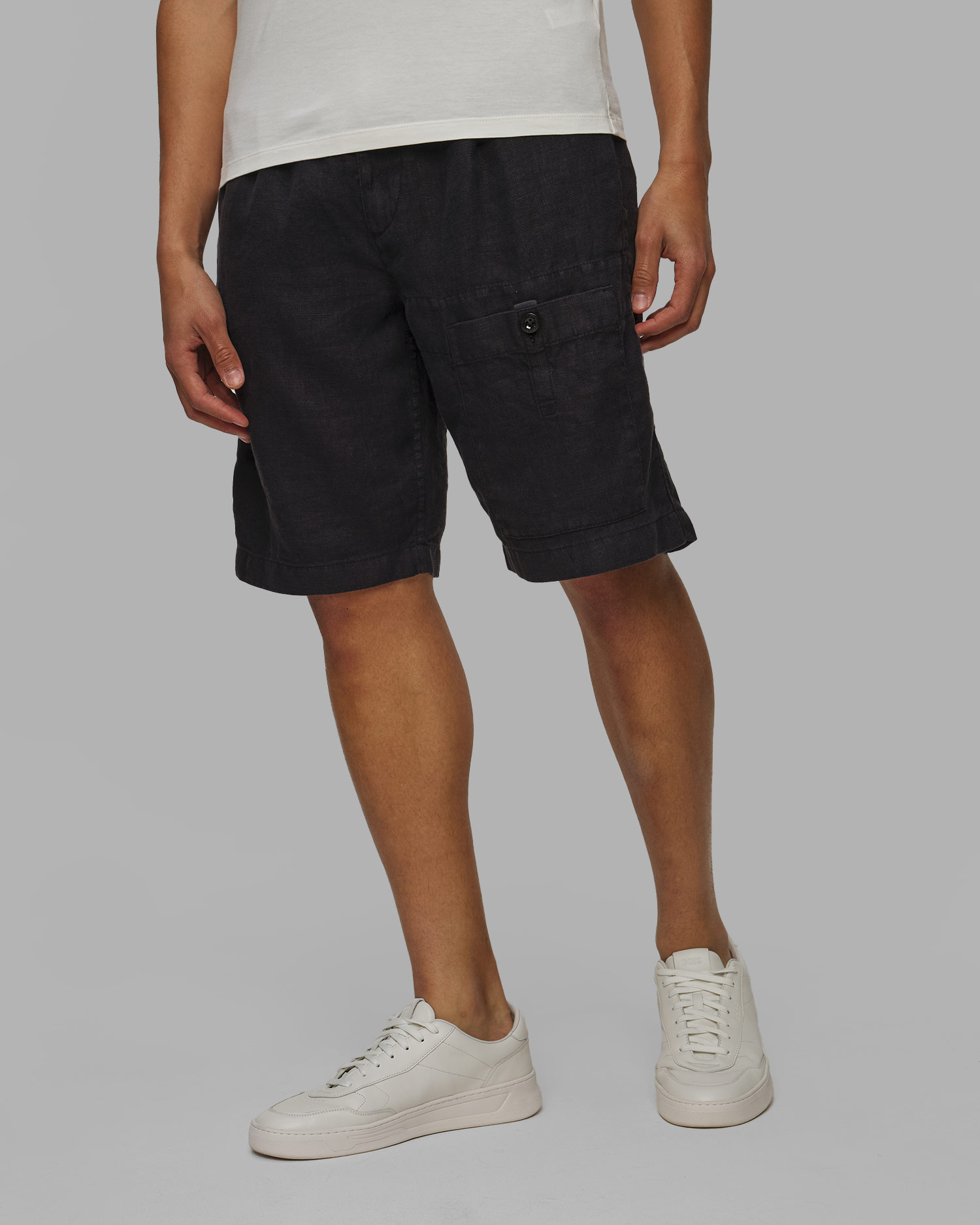 C.P. Company Linen Sack Cargo Leinenshorts für Herren in Marineblau