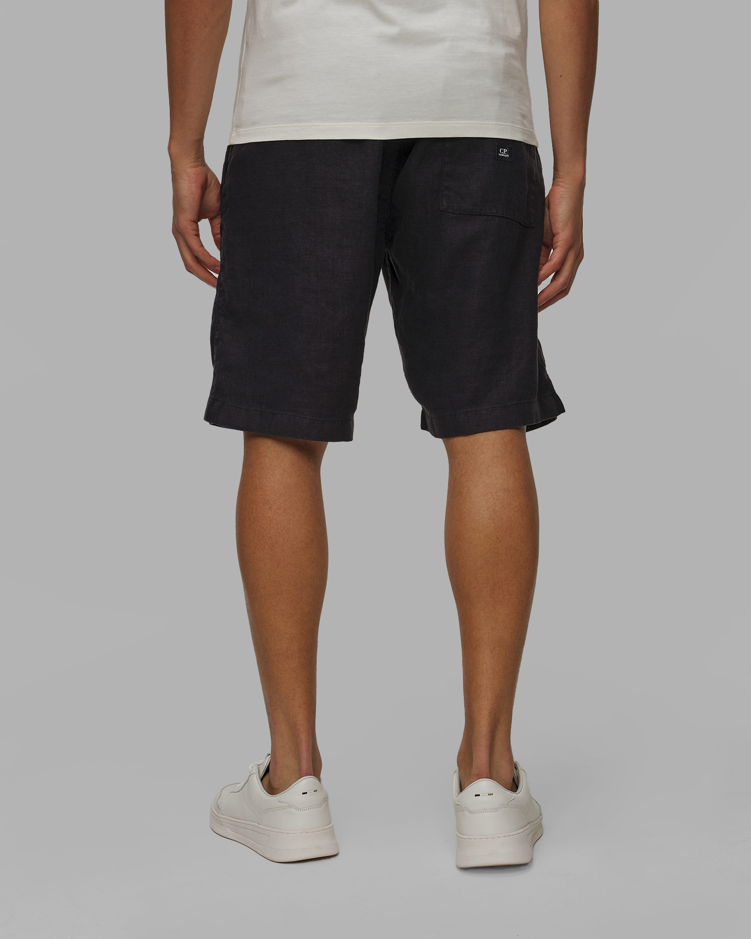 Pánske šortky C.P. Company Linen Sack Cargo tmavo modré