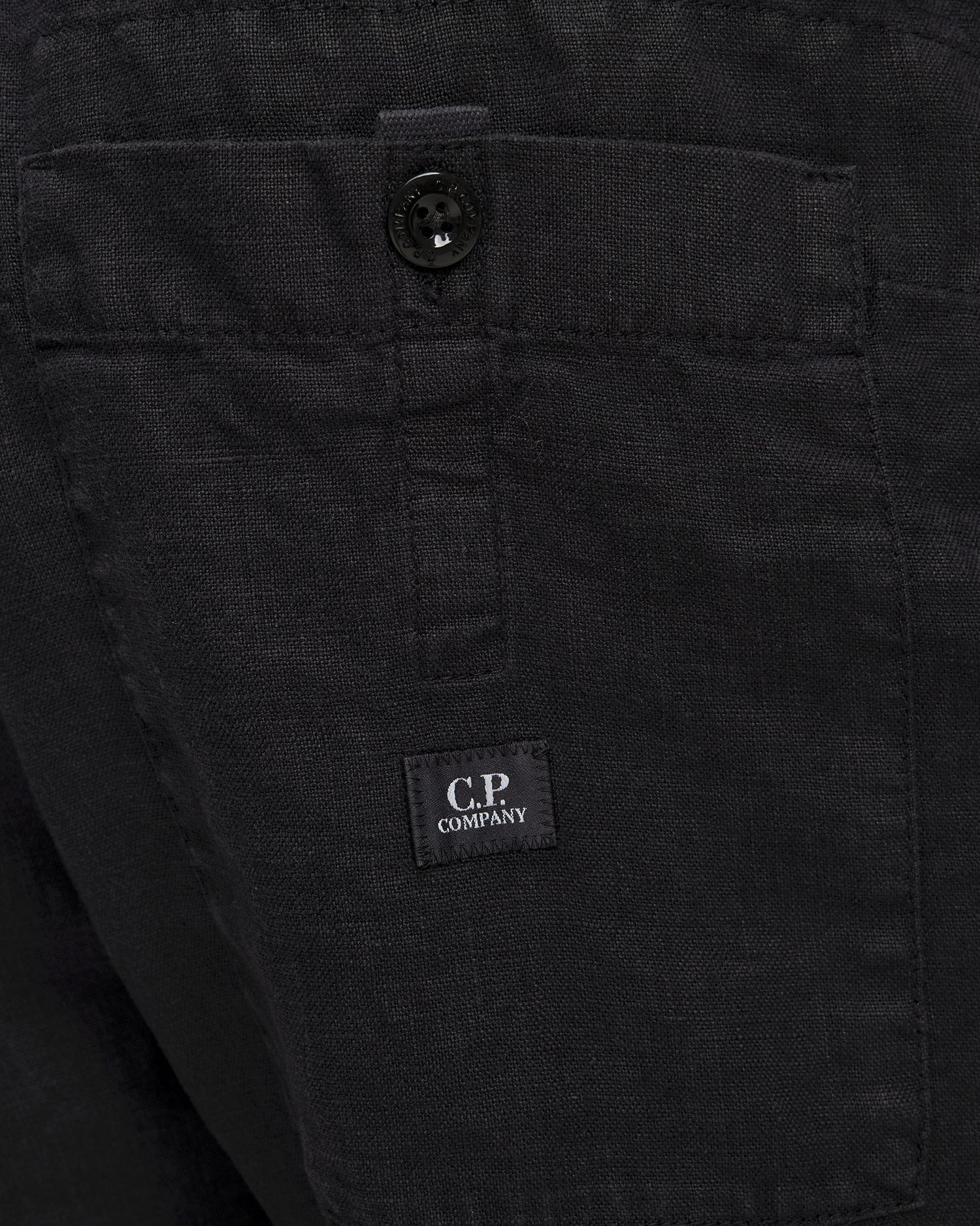 Pánske šortky C.P. Company Linen Sack Cargo tmavo modré