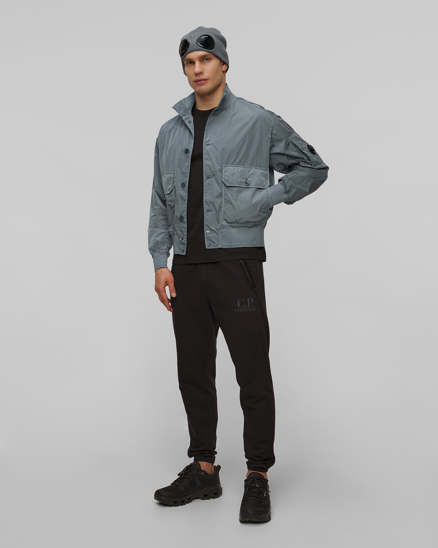 Pánska bunda C.P. Company Chrome-R Full Button Jacket sivá