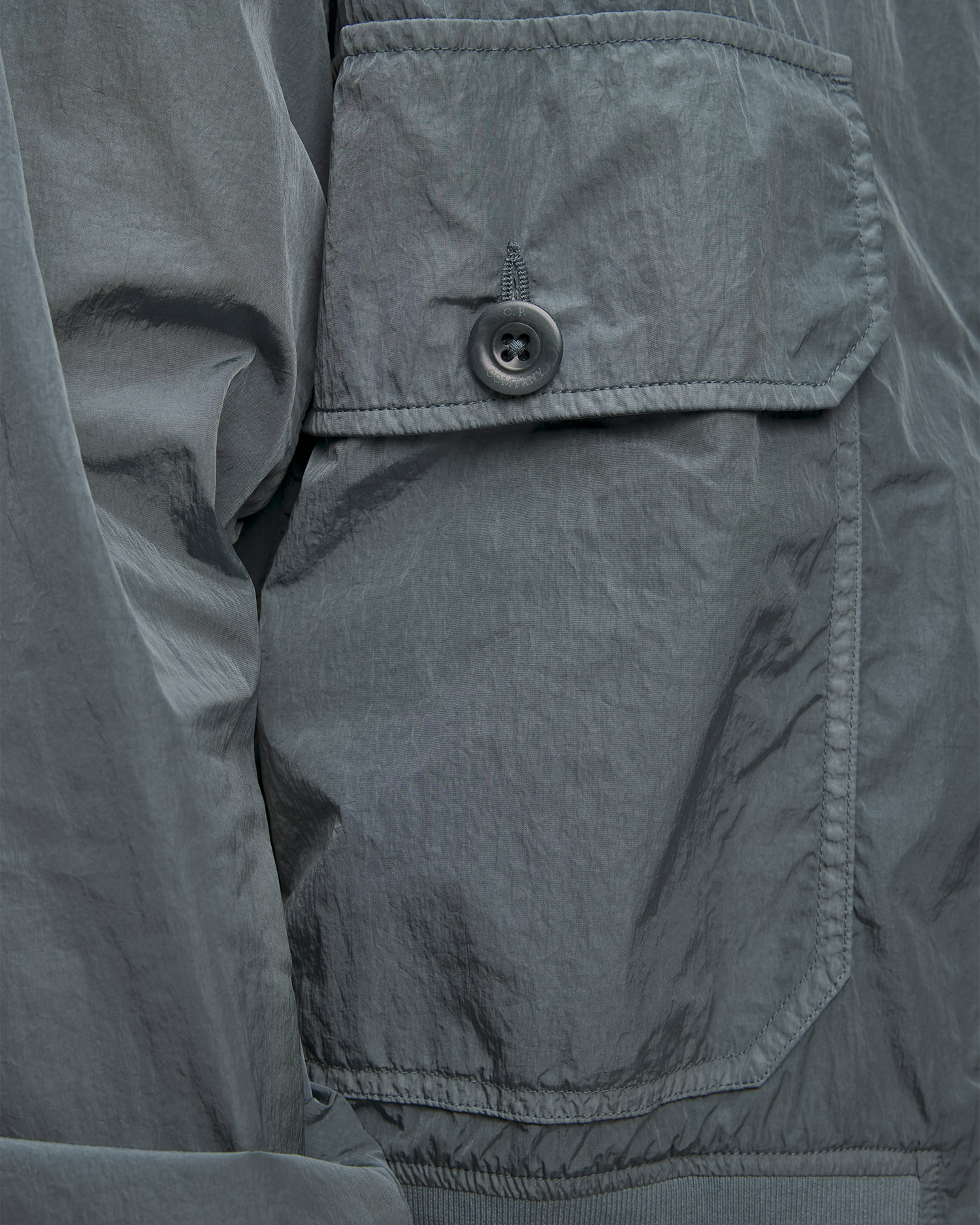 Pánská bunda C.P. Company Chrome-R Full Button Jacket v Šedé Barvě