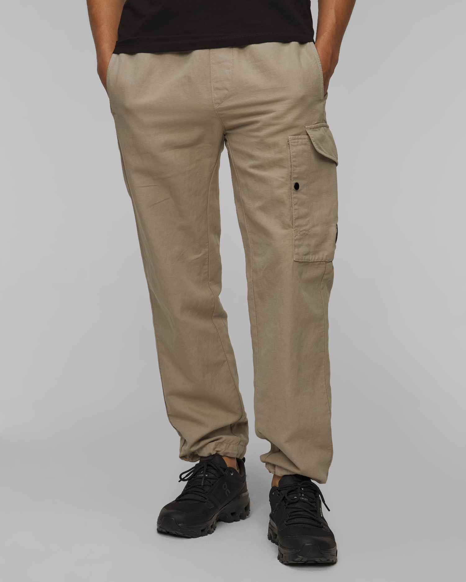 Spodnie męskie C.P. Company Cotton/Linen Loose Pants khaki