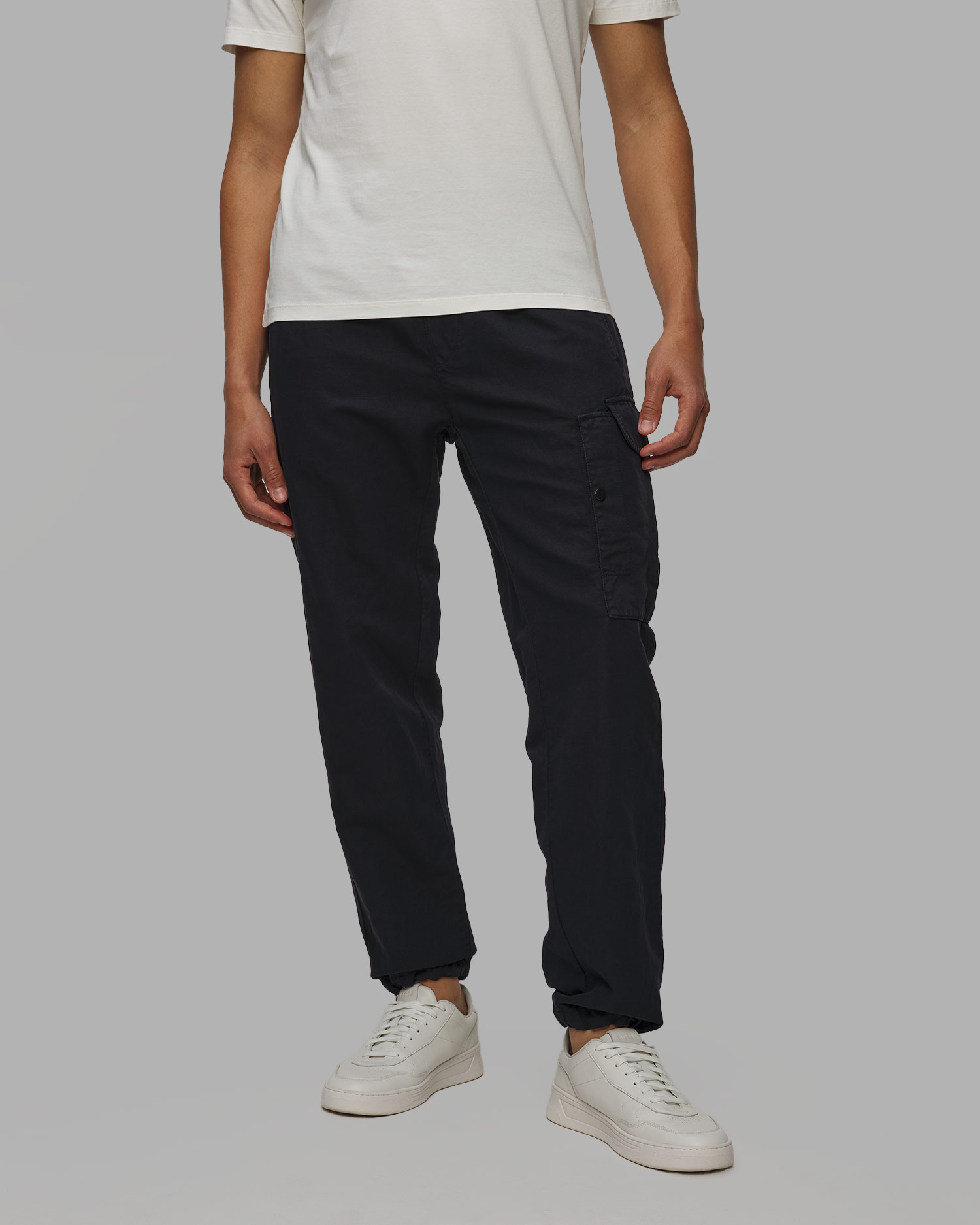 Spodnie męskie C.P. Company Cotton/Linen Loose Pants granatowe