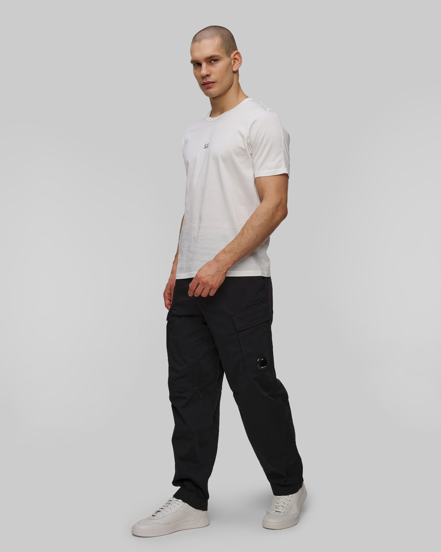 Spodnie męskie C.P. Company Stretch Sateen Loose Cargo Pants granatowe