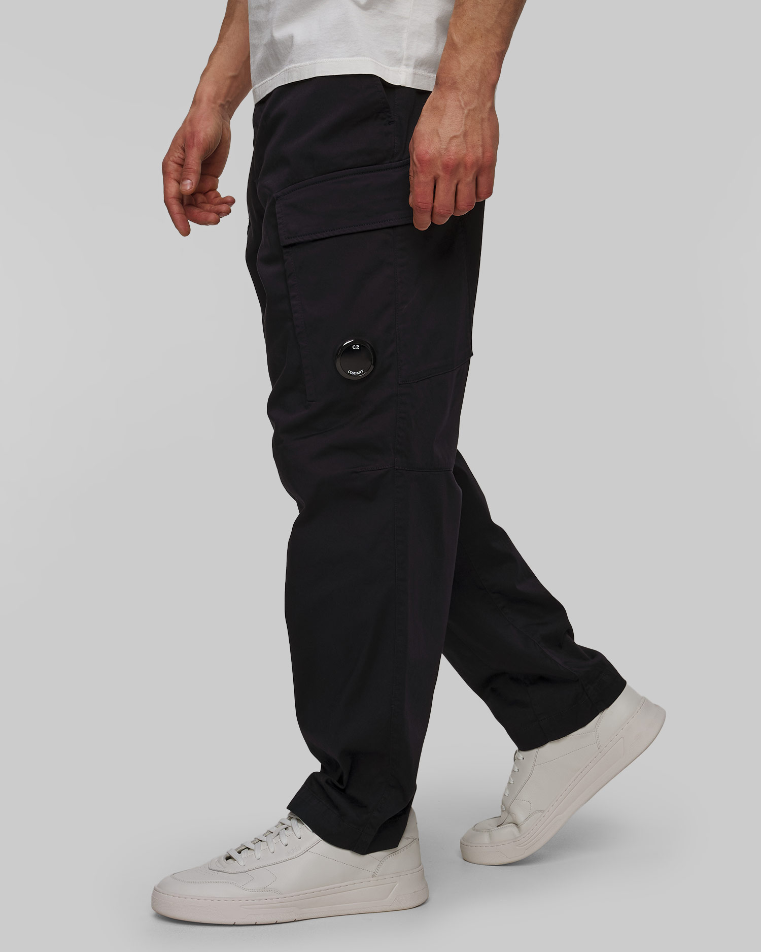 Pantaloni pentru bărbați C.P. Company Stretch Sateen Loose Cargo Pants bleumarin