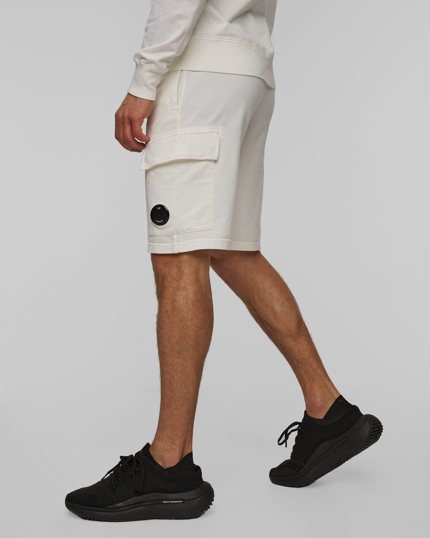 Szorty męskie C.P. Company Light Fleece Cargo Lens Shorts beżowe