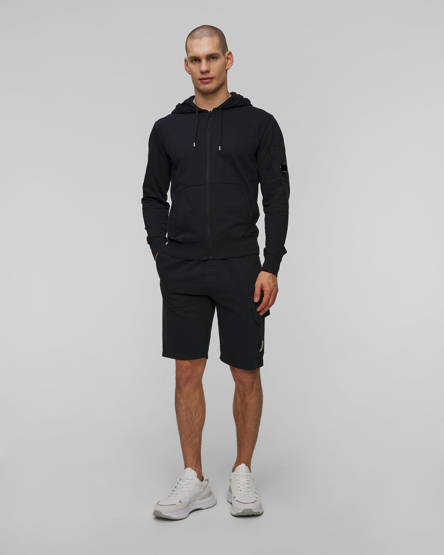 C.P. Company Light Fleece Cargo Lens Shorts Herrenshorts in Marineblau