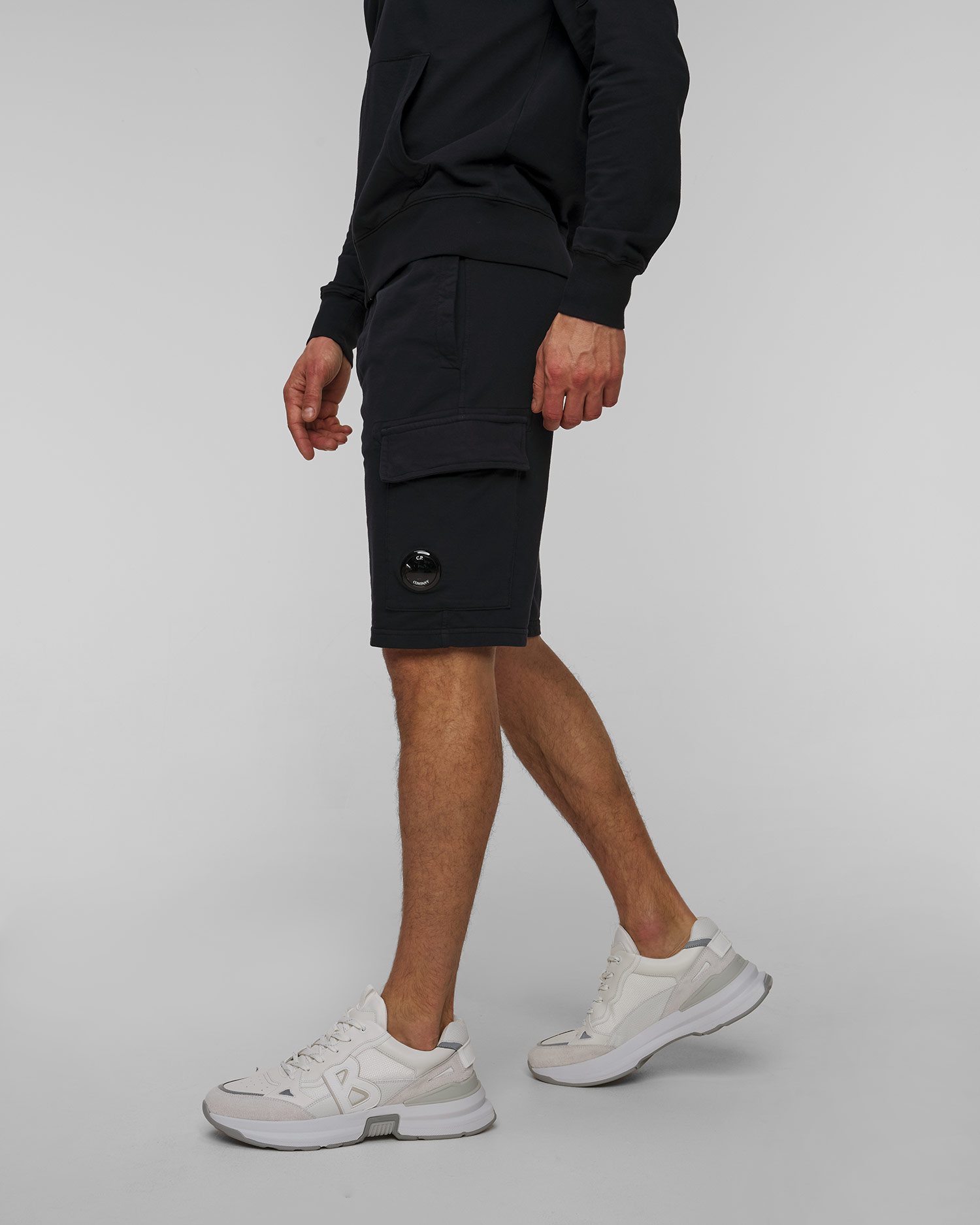 C.P. Company Light Fleece Cargo Lens Shorts Herrenshorts in Marineblau