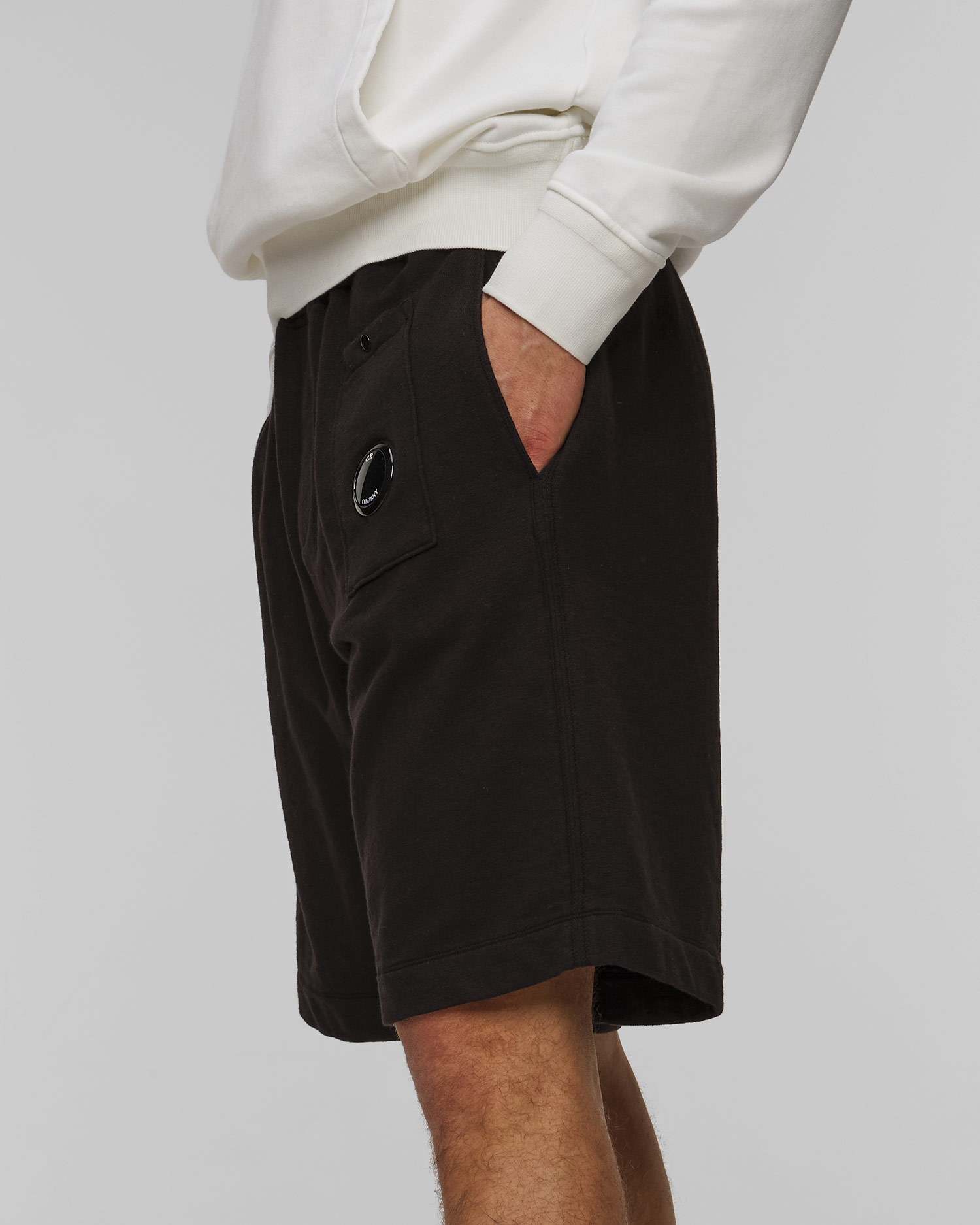 Pánské kraťasy C.P. Company Malfile Fleece Shorts v Černé Barvě