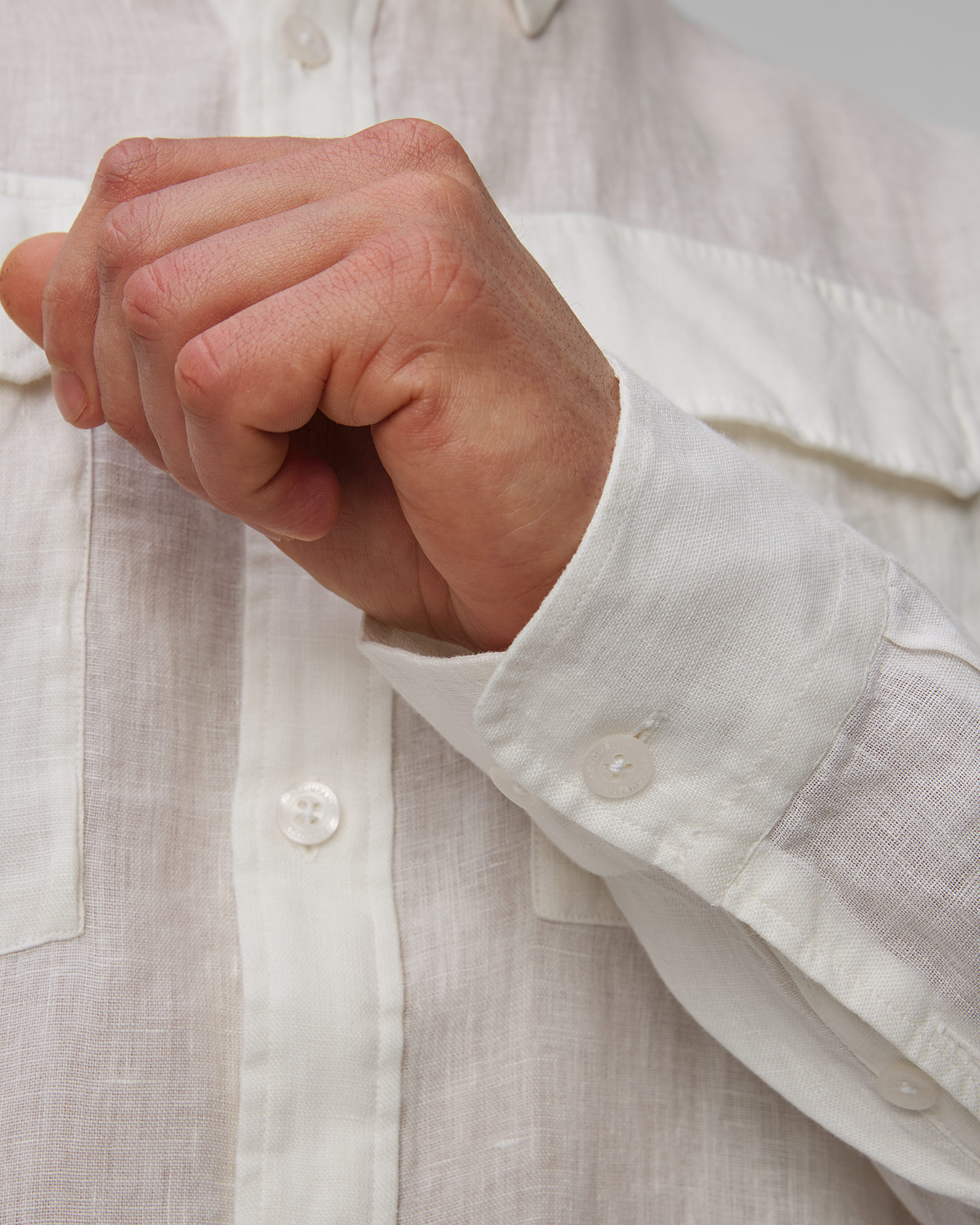 Koszula męska C.P. Company Linen Shirt biała